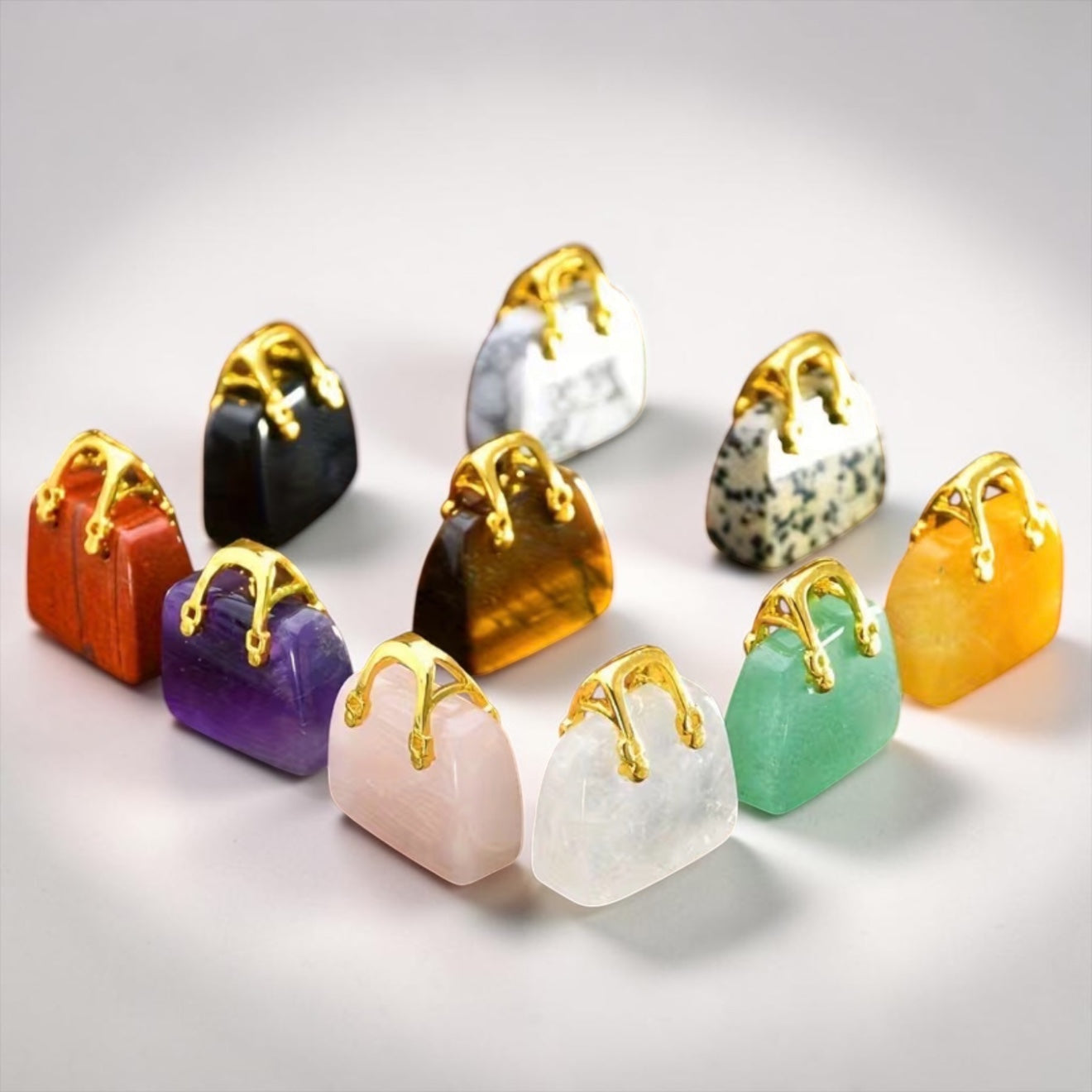 Crystal Purse Handbag Figurines - Set Of 3