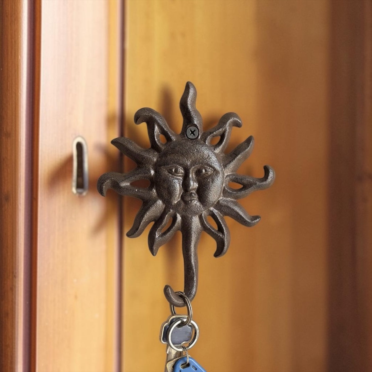 Vintage Cast Iron Sun & Moon Coat Hooks