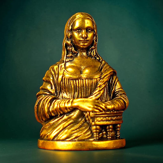 Brass Mini Mona Lisa Bust Collectible Figurine