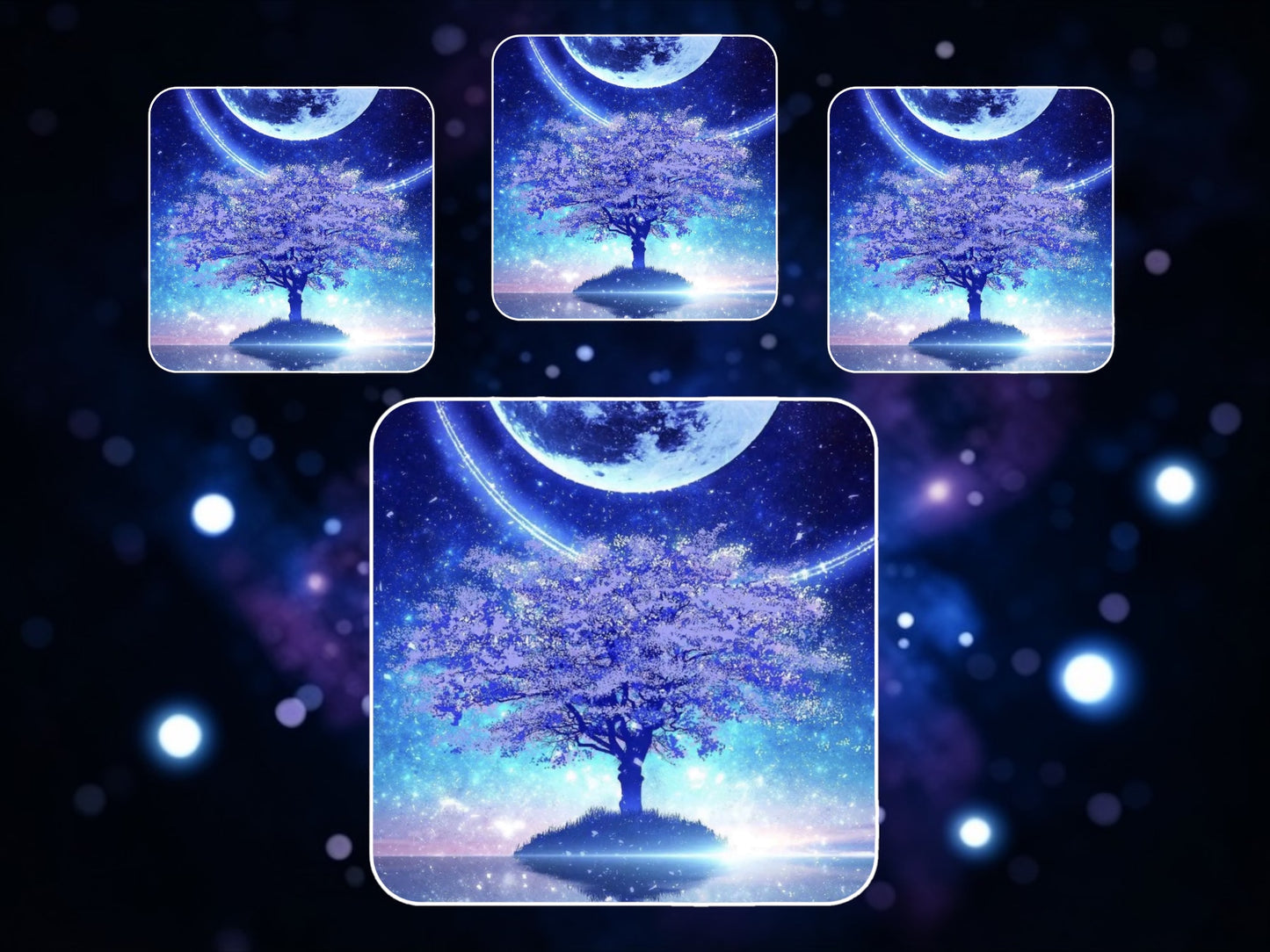 Tree Of Life Moon Coaster Set