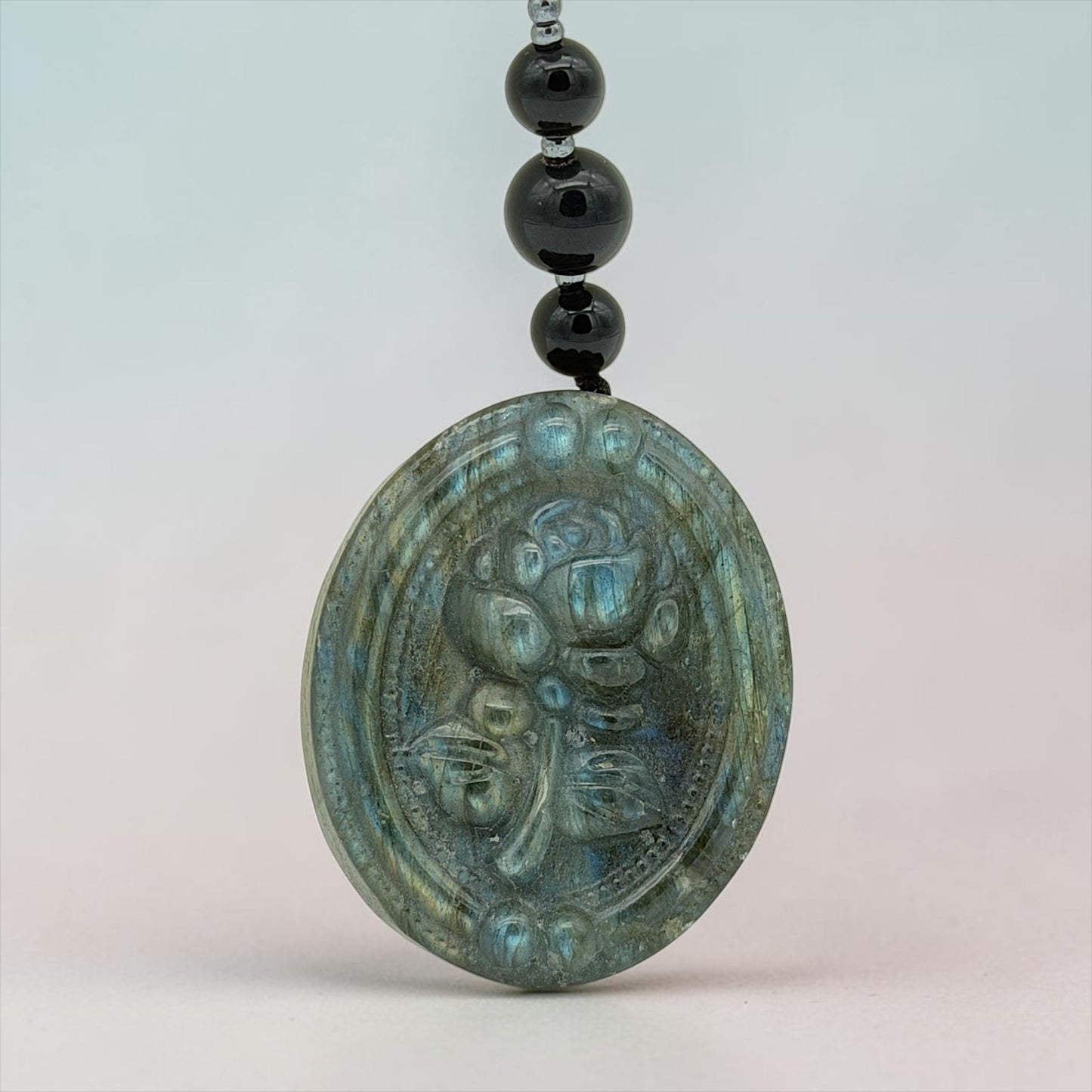 Labradorite Rose Crystal Healing Pendant Necklace