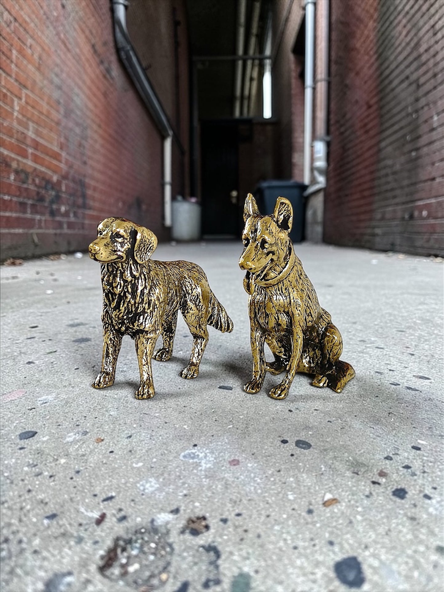 Brass Mini Golden Retriever Collectible Figurine
