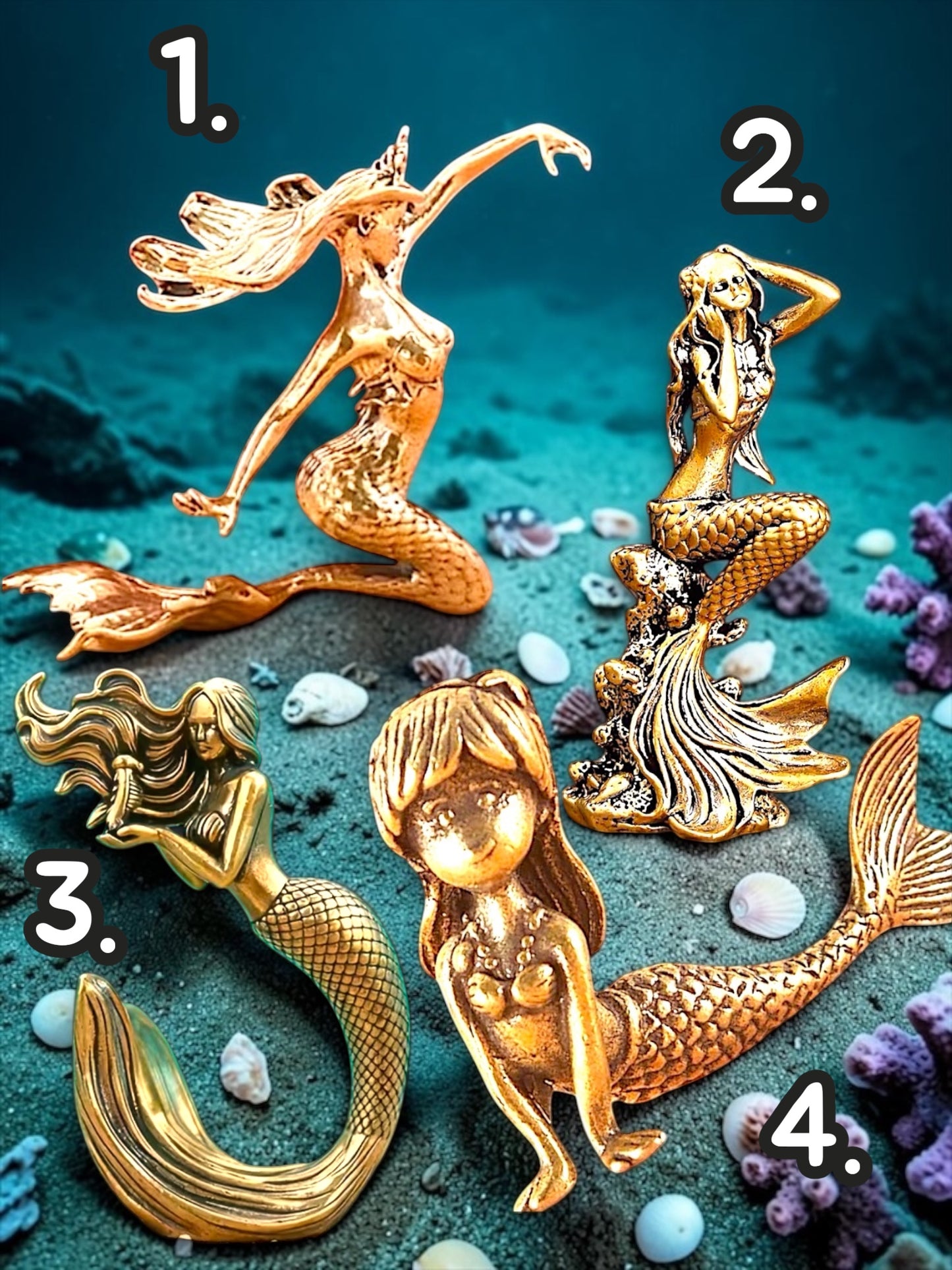 Brass Mini Mermaid Collectible Figurine