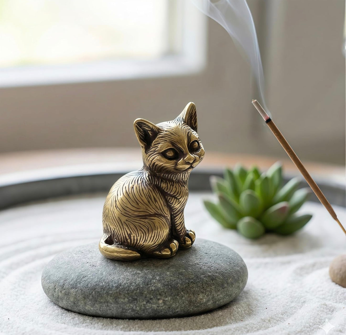 Brass Mini Cat Figurines