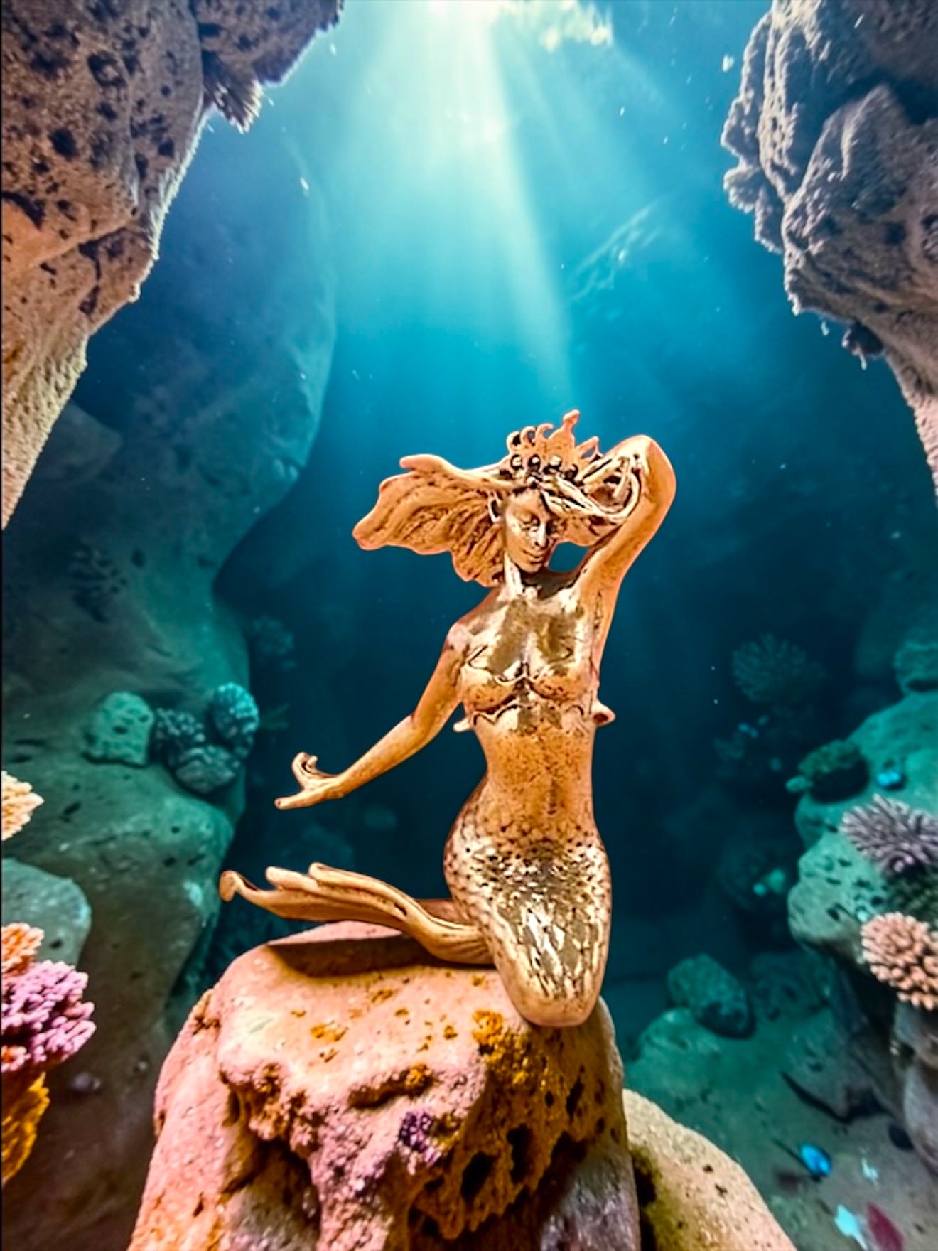 Brass Mini Mermaid Collectible Figurine