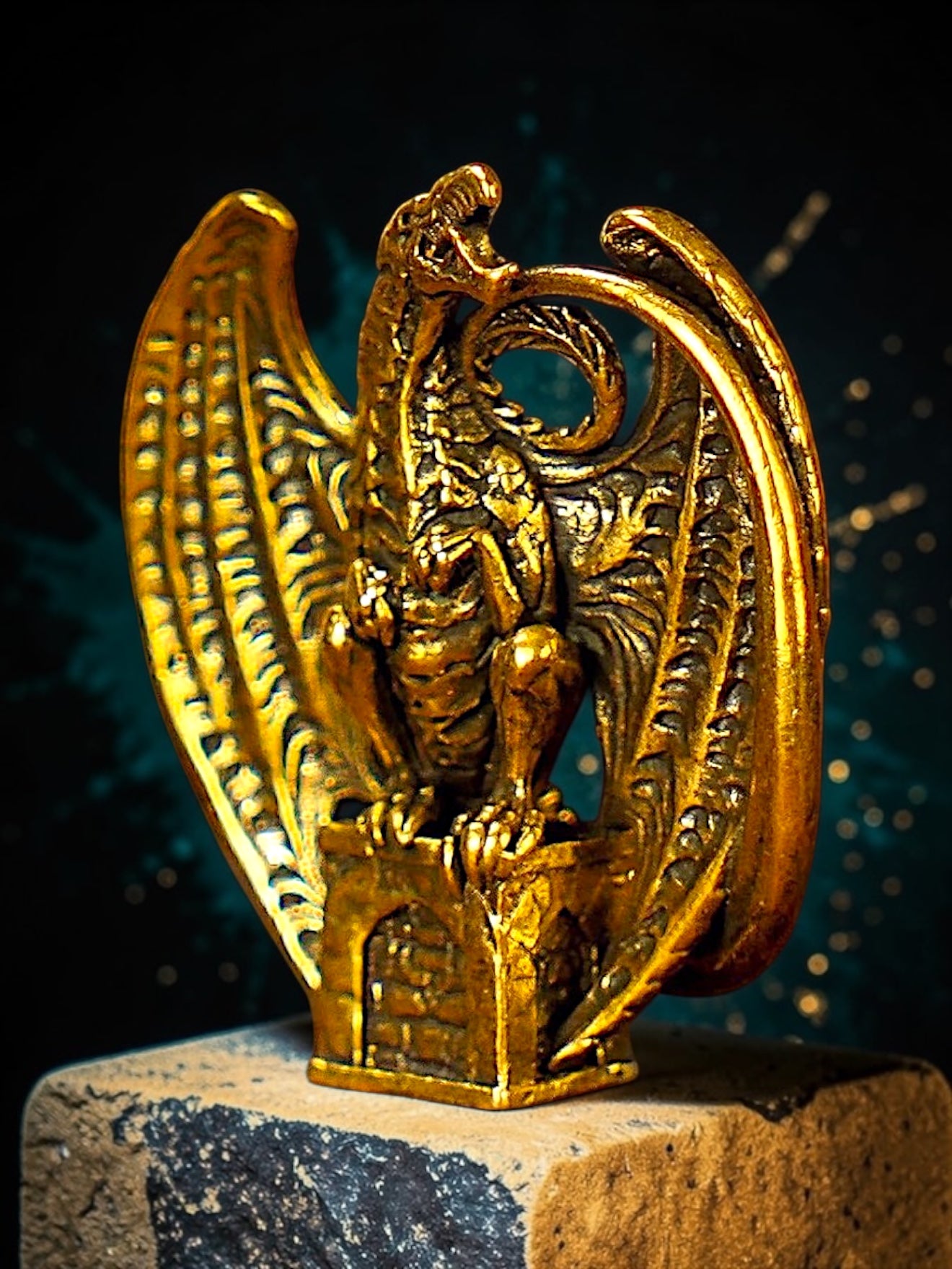 Brass Mini Dragon Family Collectible Figurines - Set Of 5