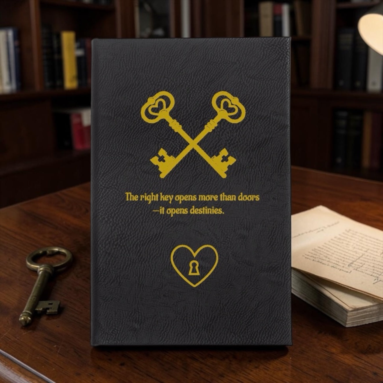 Faux Leather Lined Journal: The Right Key