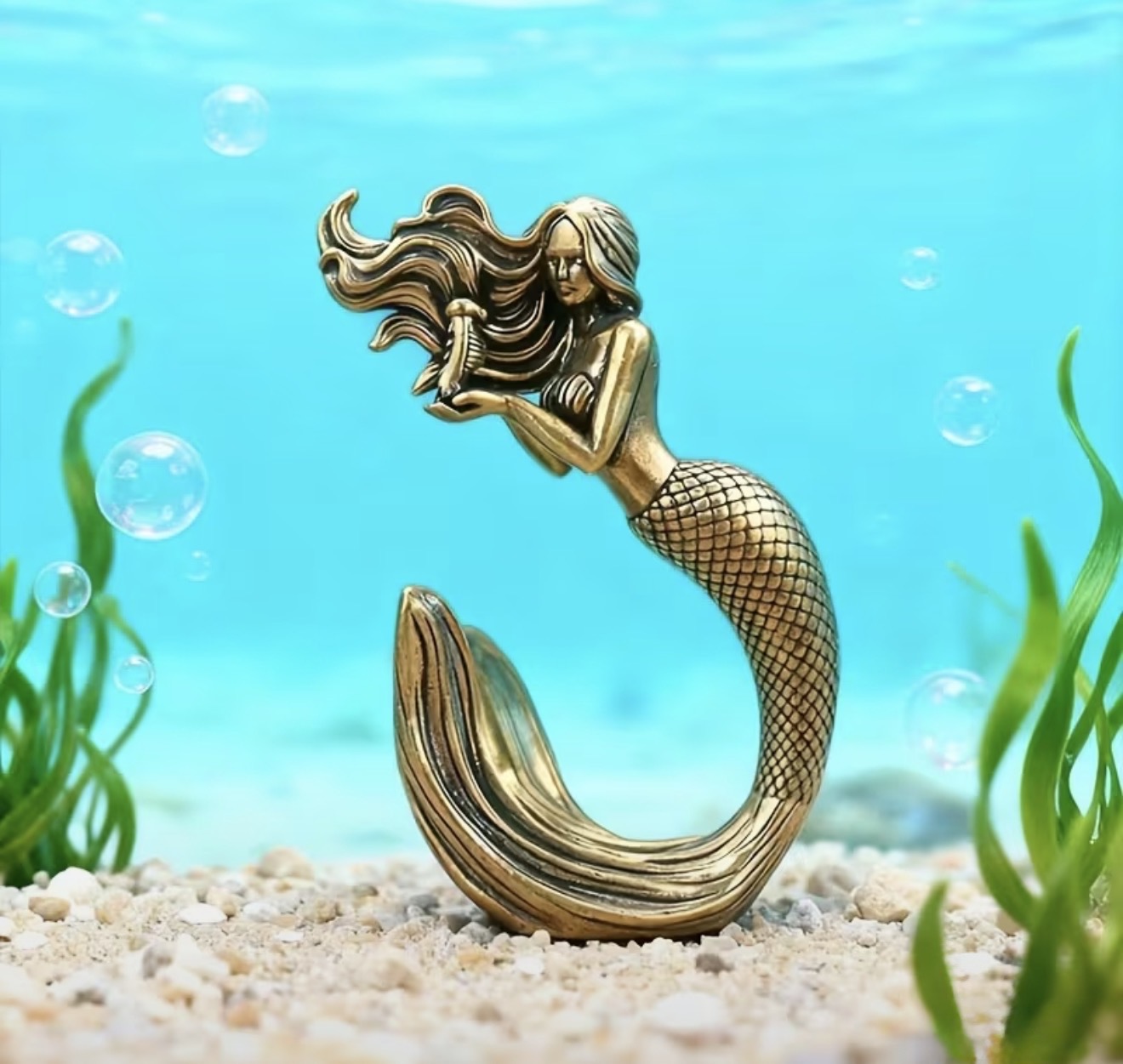 Brass Mini Mermaid Collectible Figurine