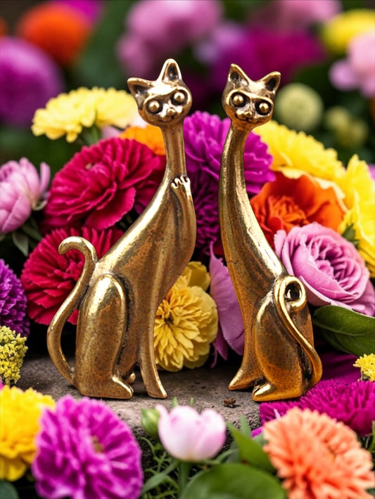 Brass Mini Cat & Dog Figurine Packs