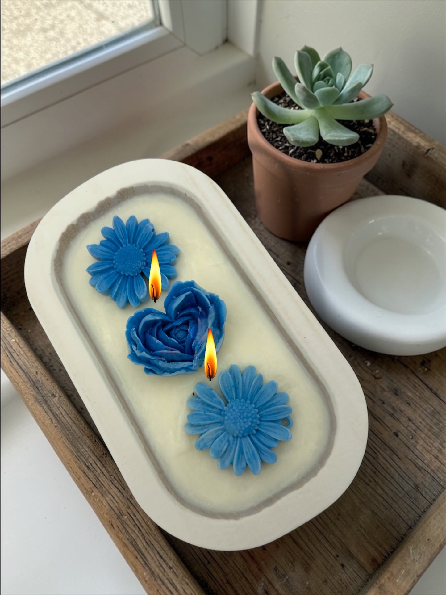 White Sage Spring Flowers Candle