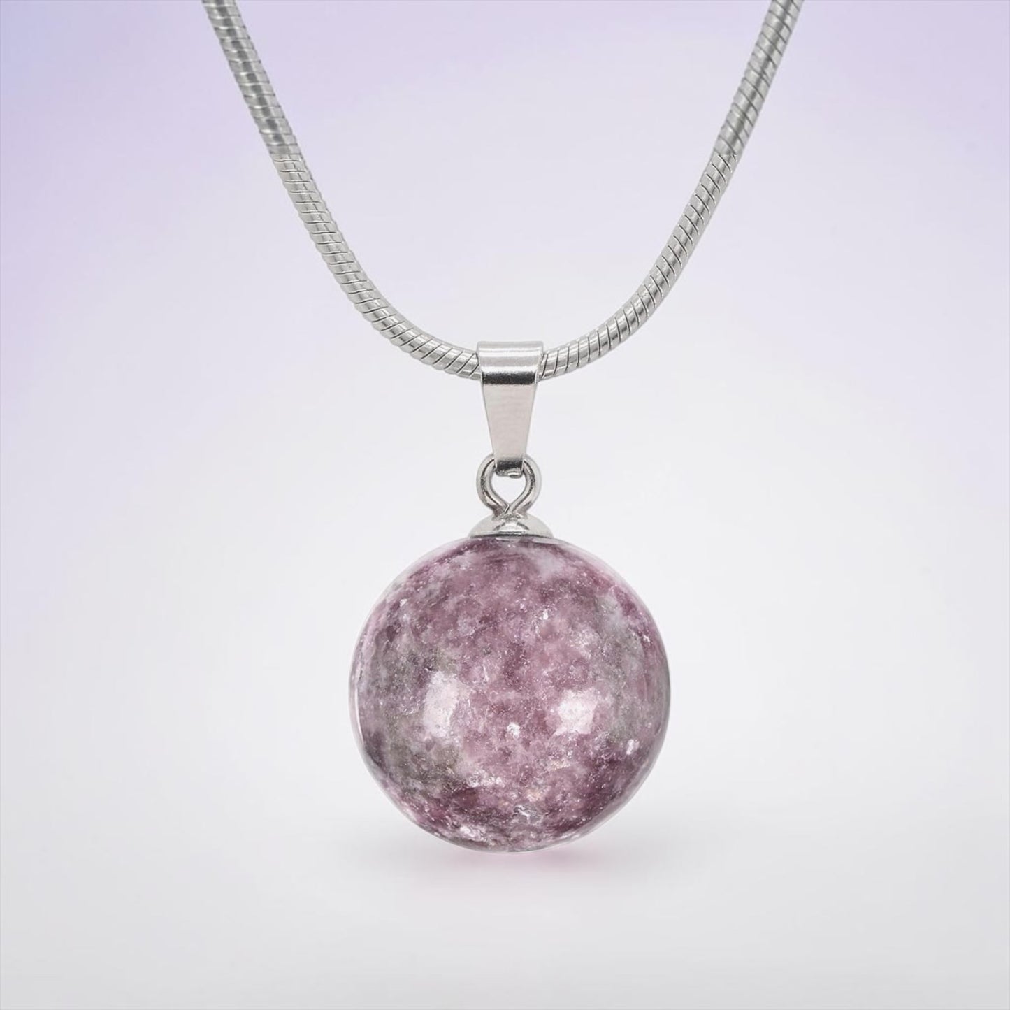 Stainless Steel Crystal Sphere Necklace