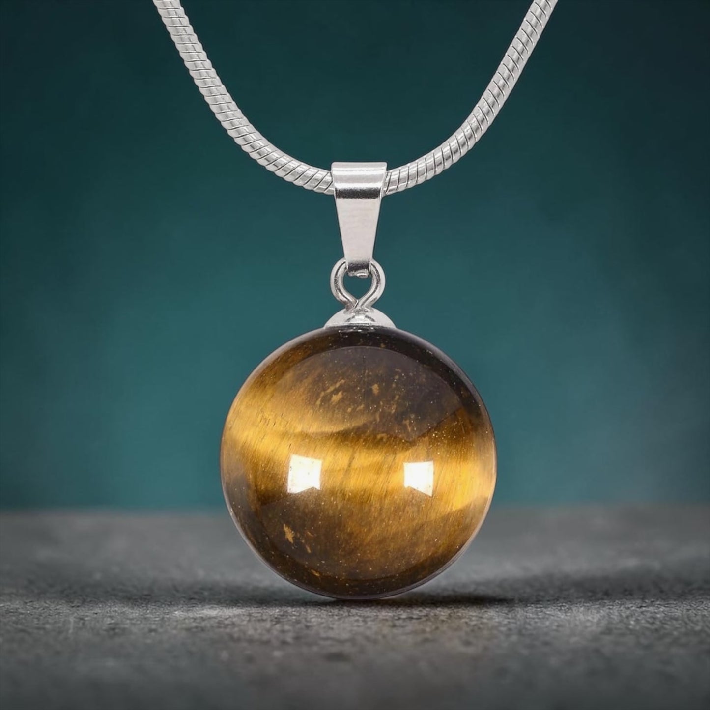 Stainless Steel Crystal Sphere Necklace