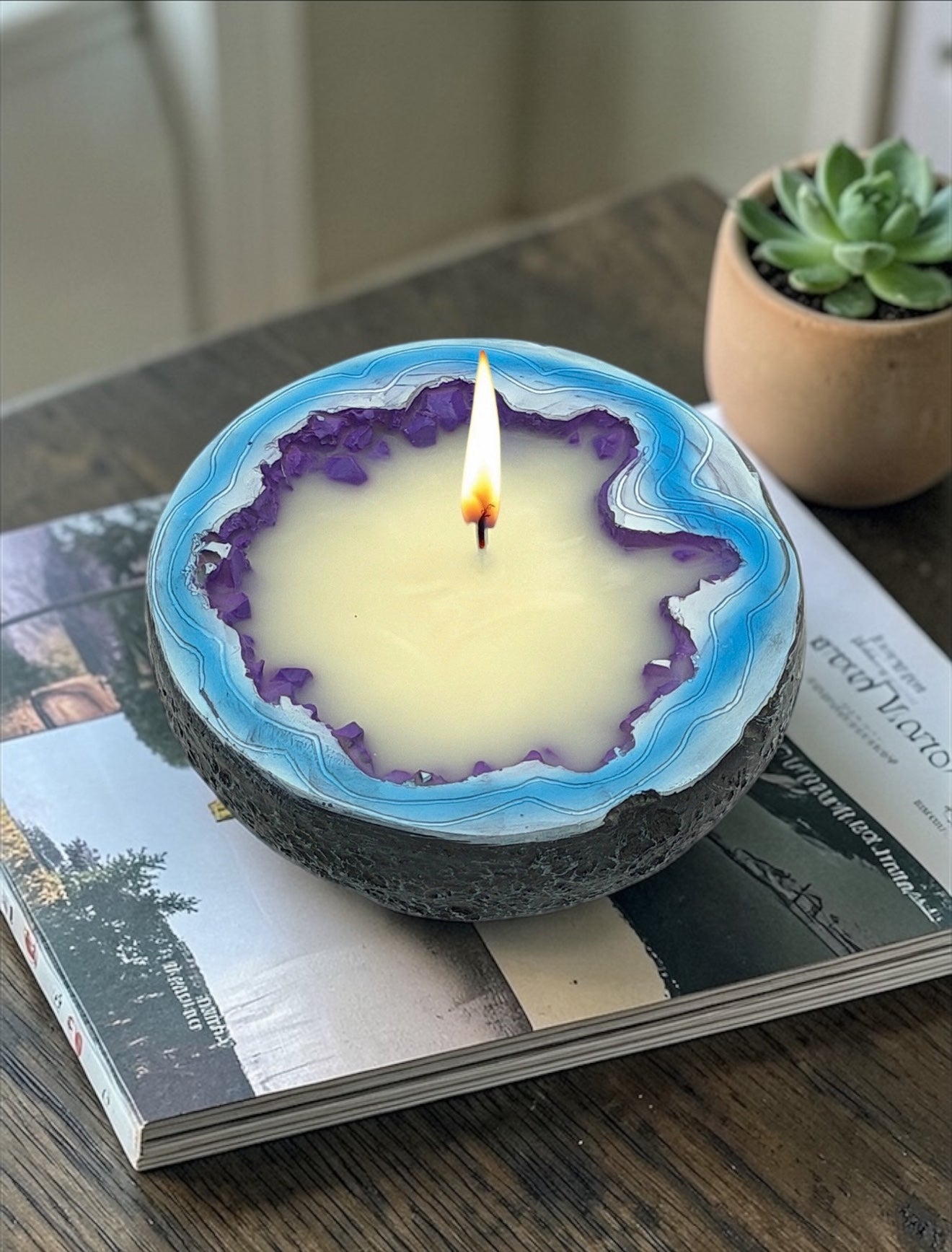 Geode Crystal Lavender Candle