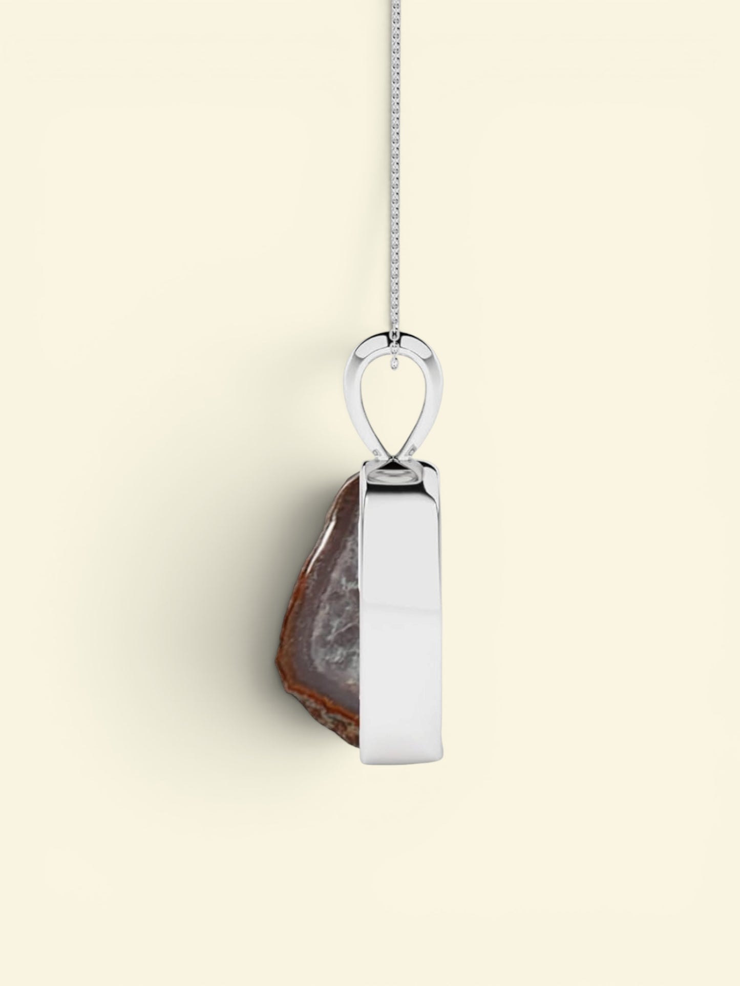 Sterling Silver Natural Geode Raw Gemstones Pendant Necklace
