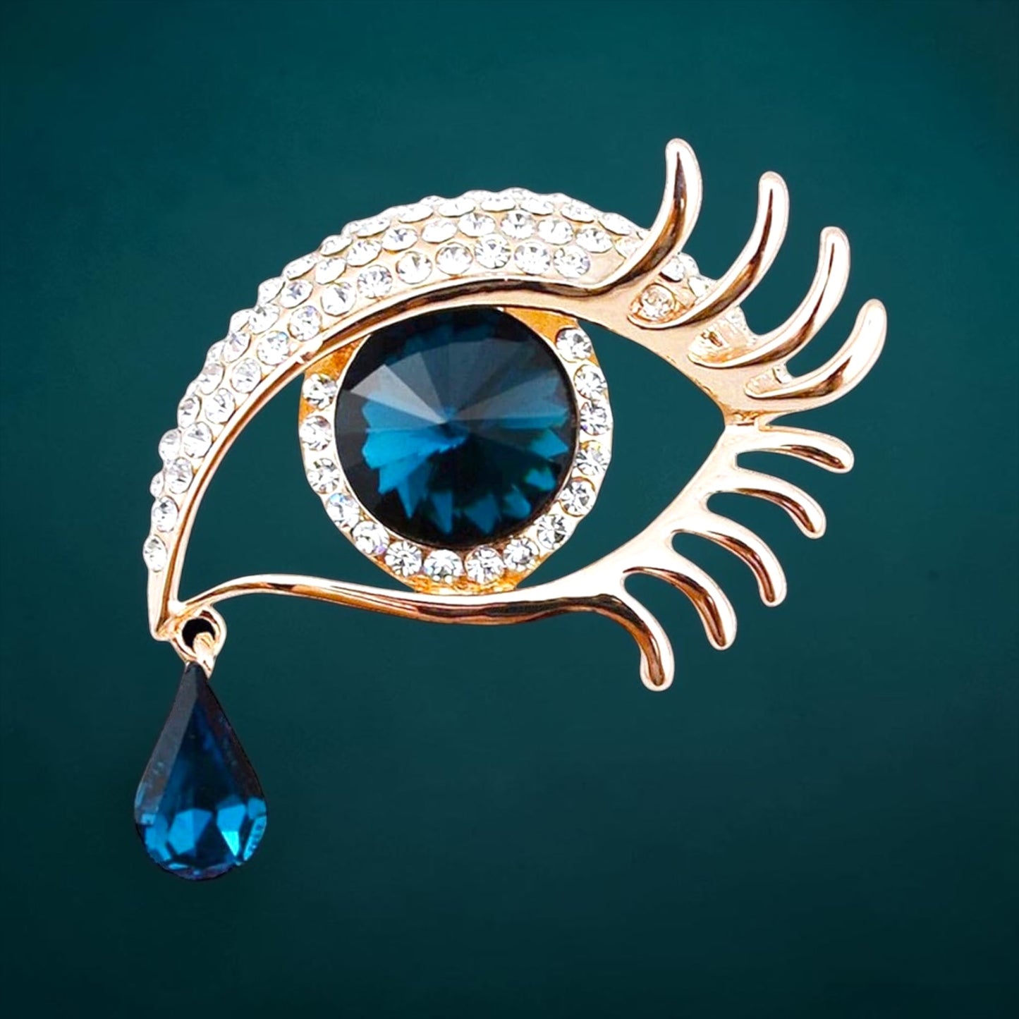 Angel Tears Rhinestone Brooch