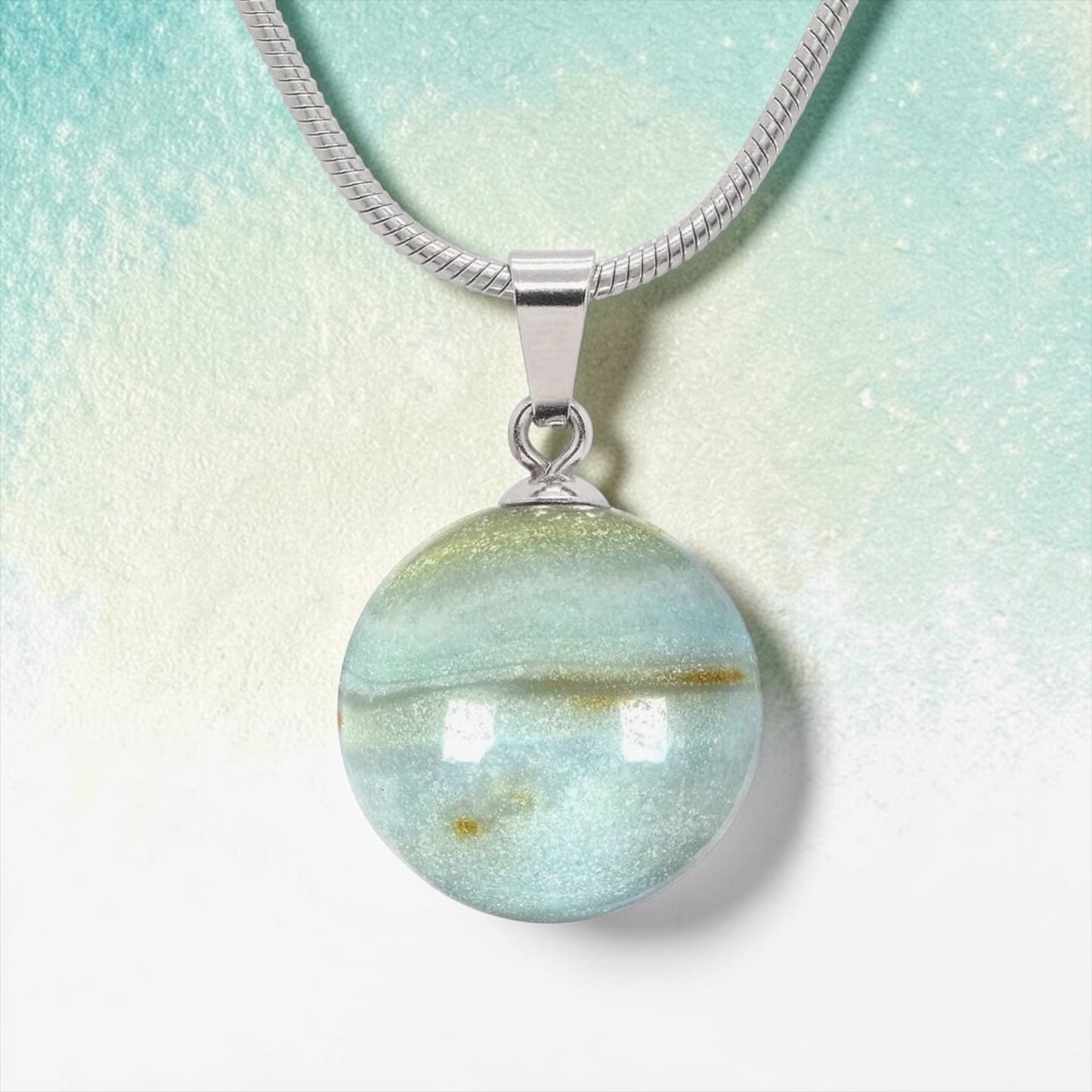 Stainless Steel Crystal Sphere Necklace