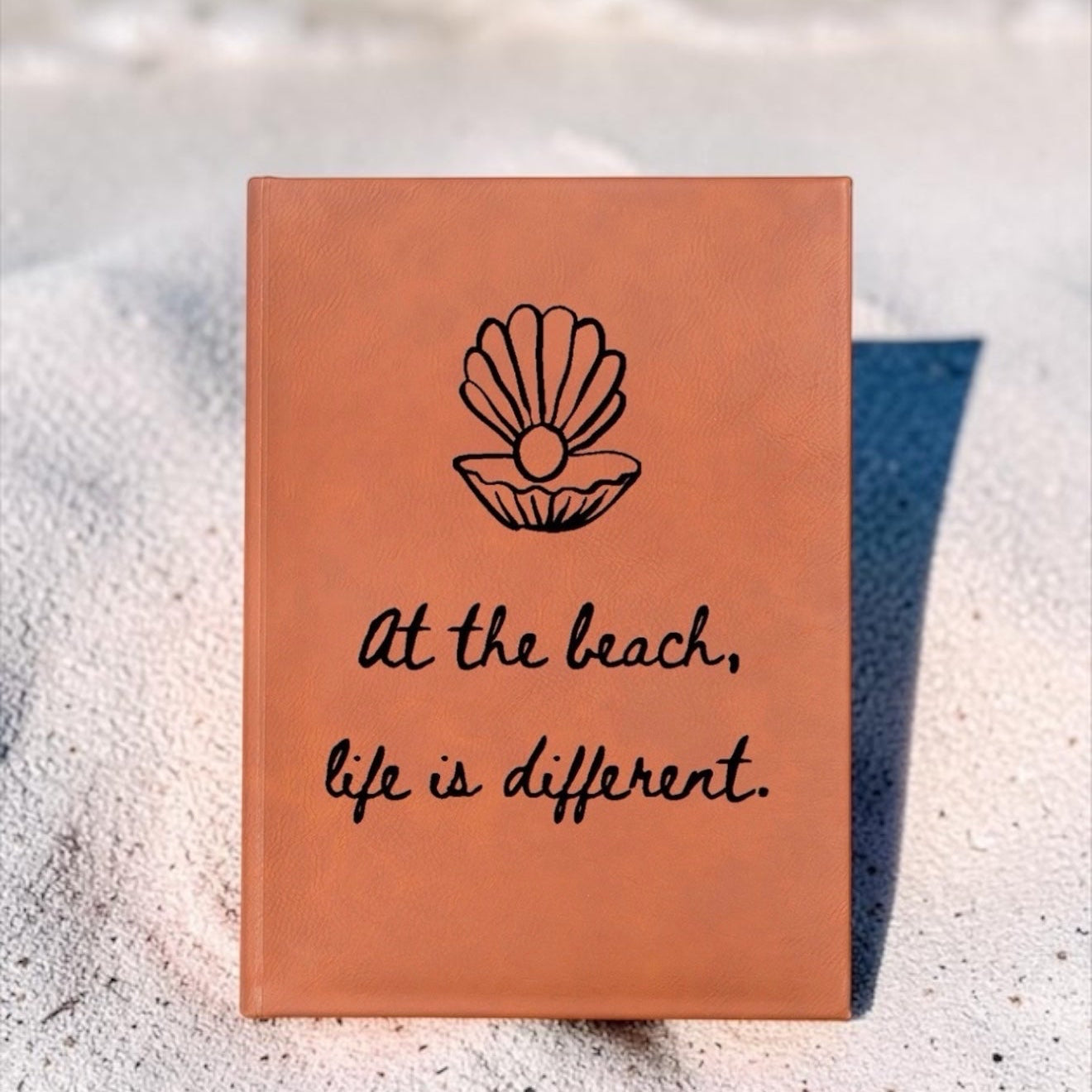 Faux Leather Lined Journal: At The Beach