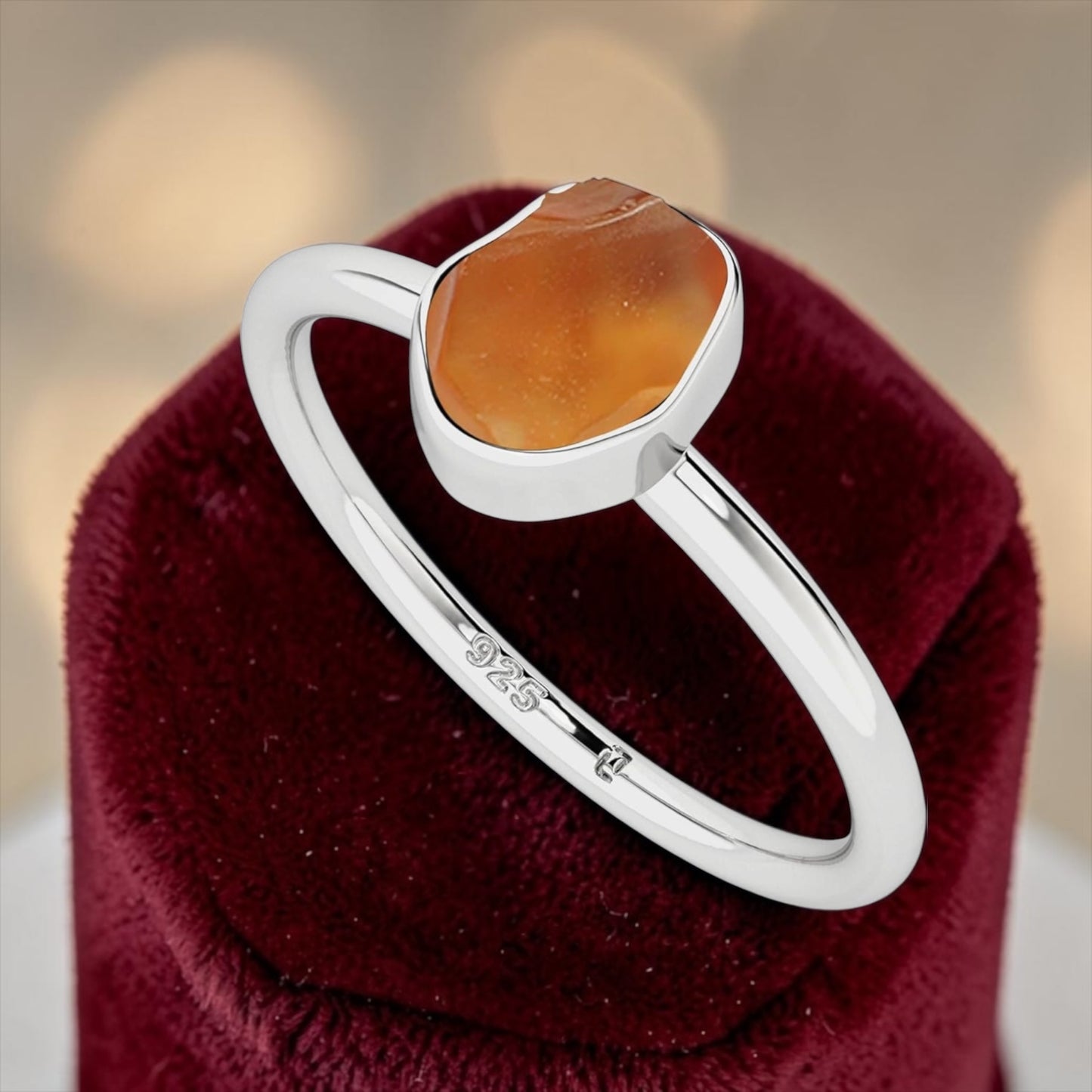 Natural Raw Gemstone Stackable Ring
