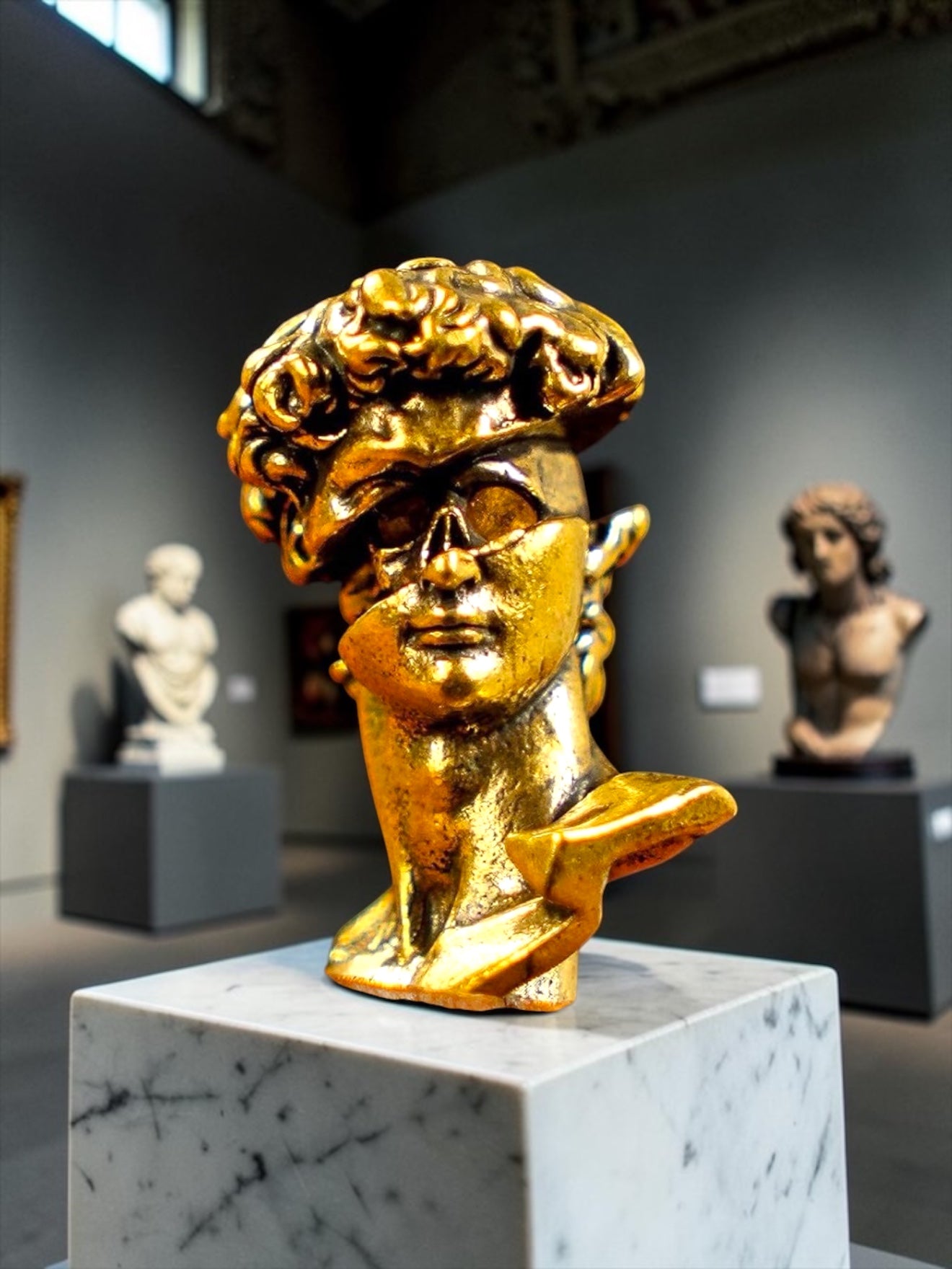 Brass Mini David Bust Collectible Figurine