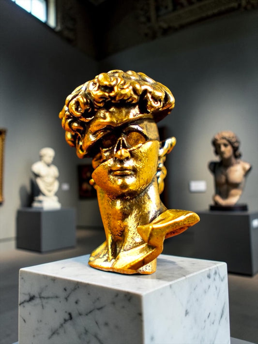 Brass Mini David Bust Collectible Figurine