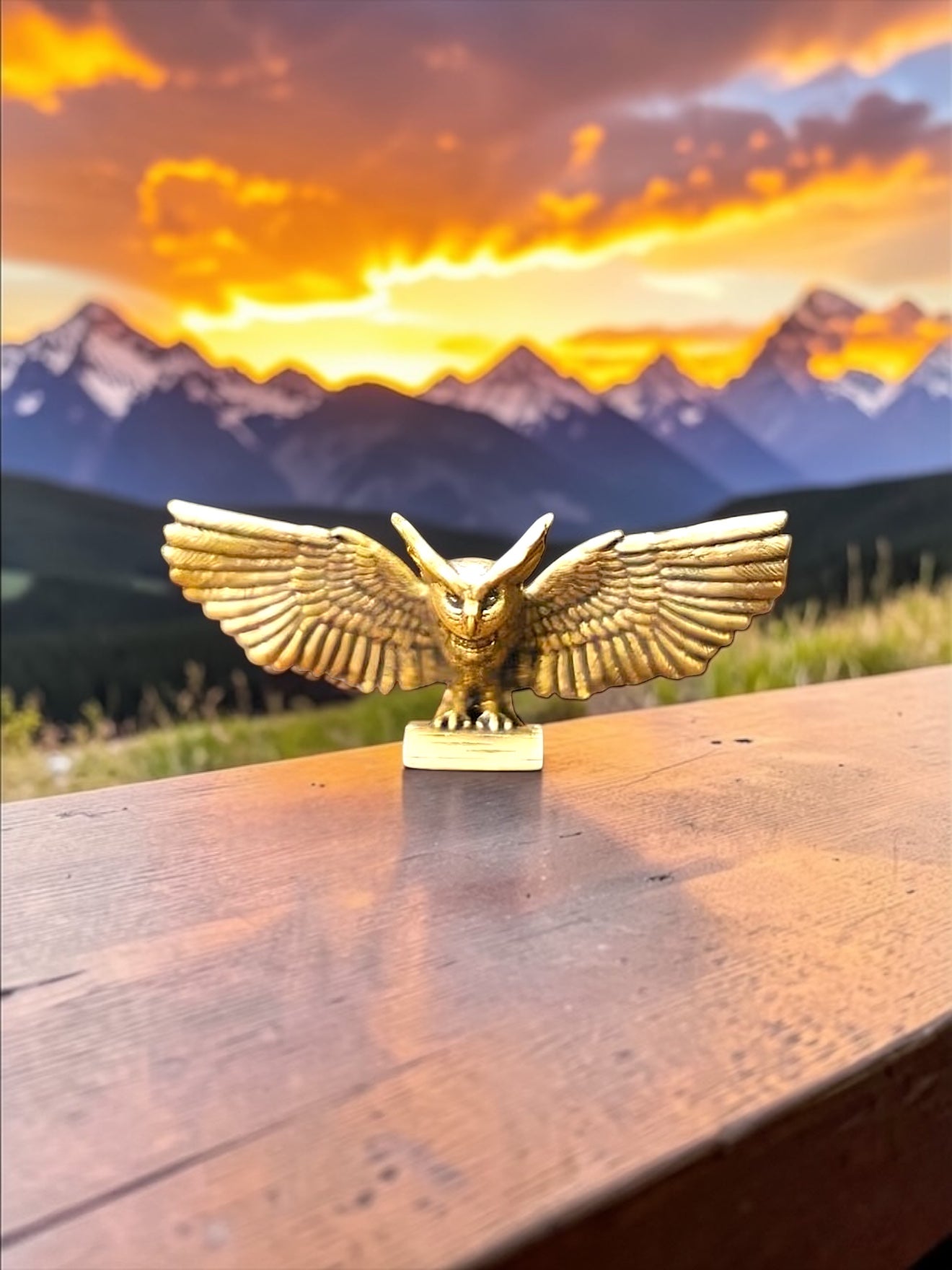 Brass Mini Eagle Collectible Figurine - Set Of 2