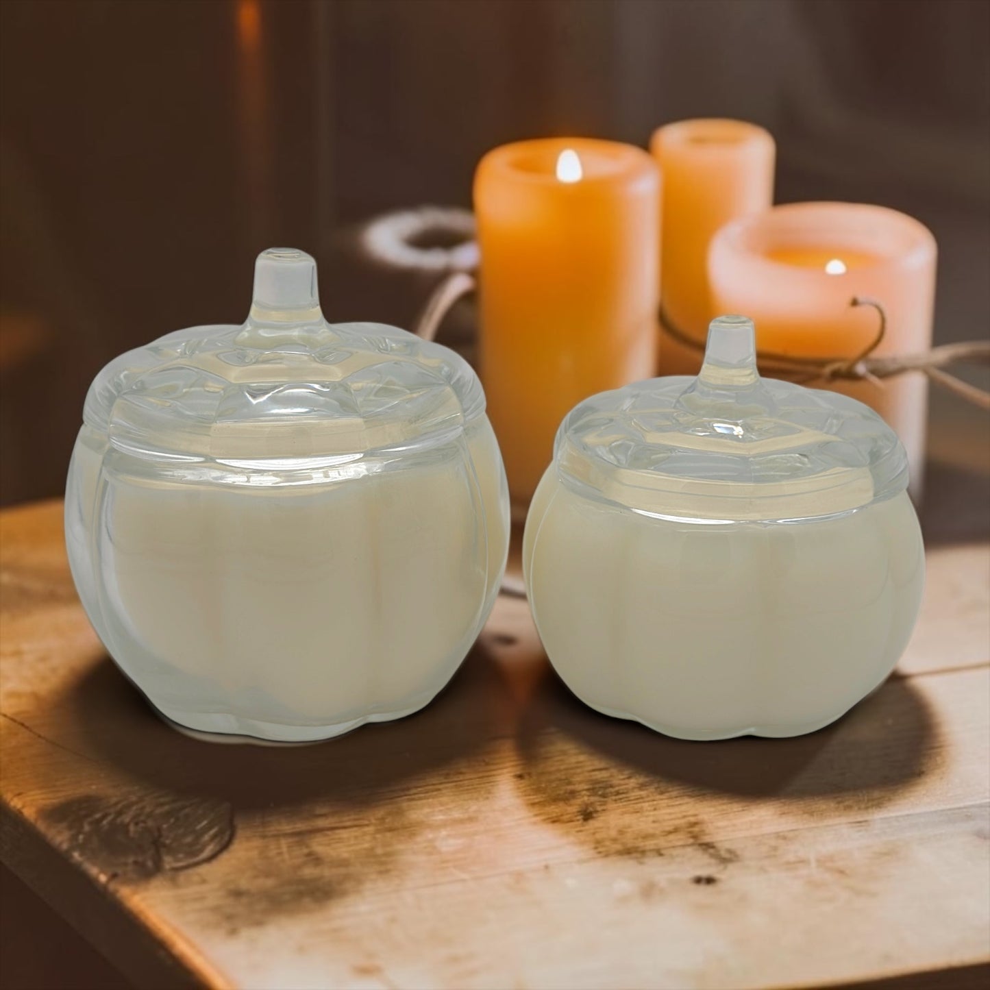 Pumpkin Spice Glass Pumpkin Candle 2-Pack