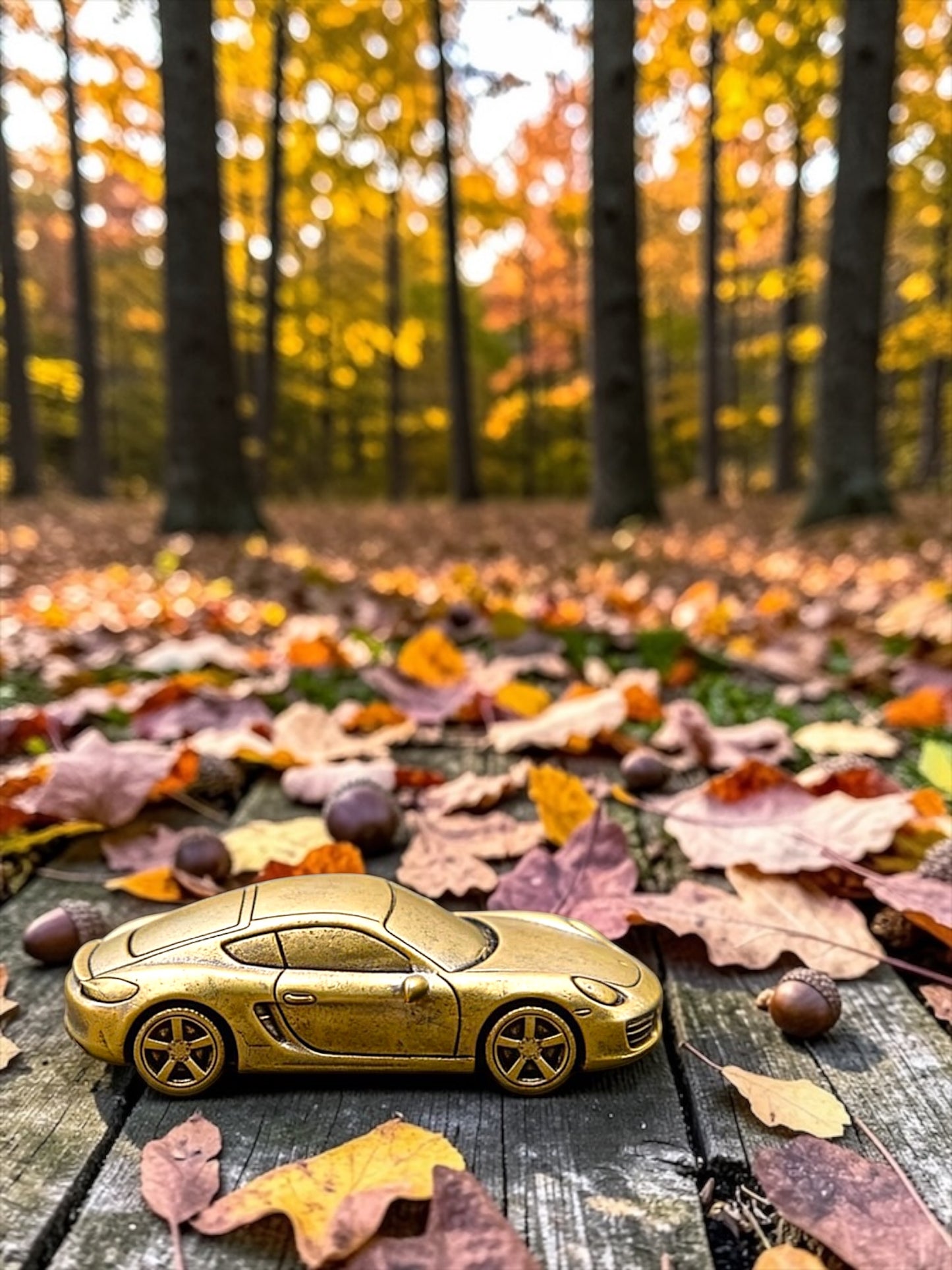 Brass Mini Porsche Car Collectible Figurine