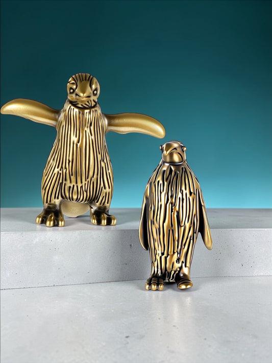 Brass Mini Penquin Pals Collectible Figurines - Set Of 2