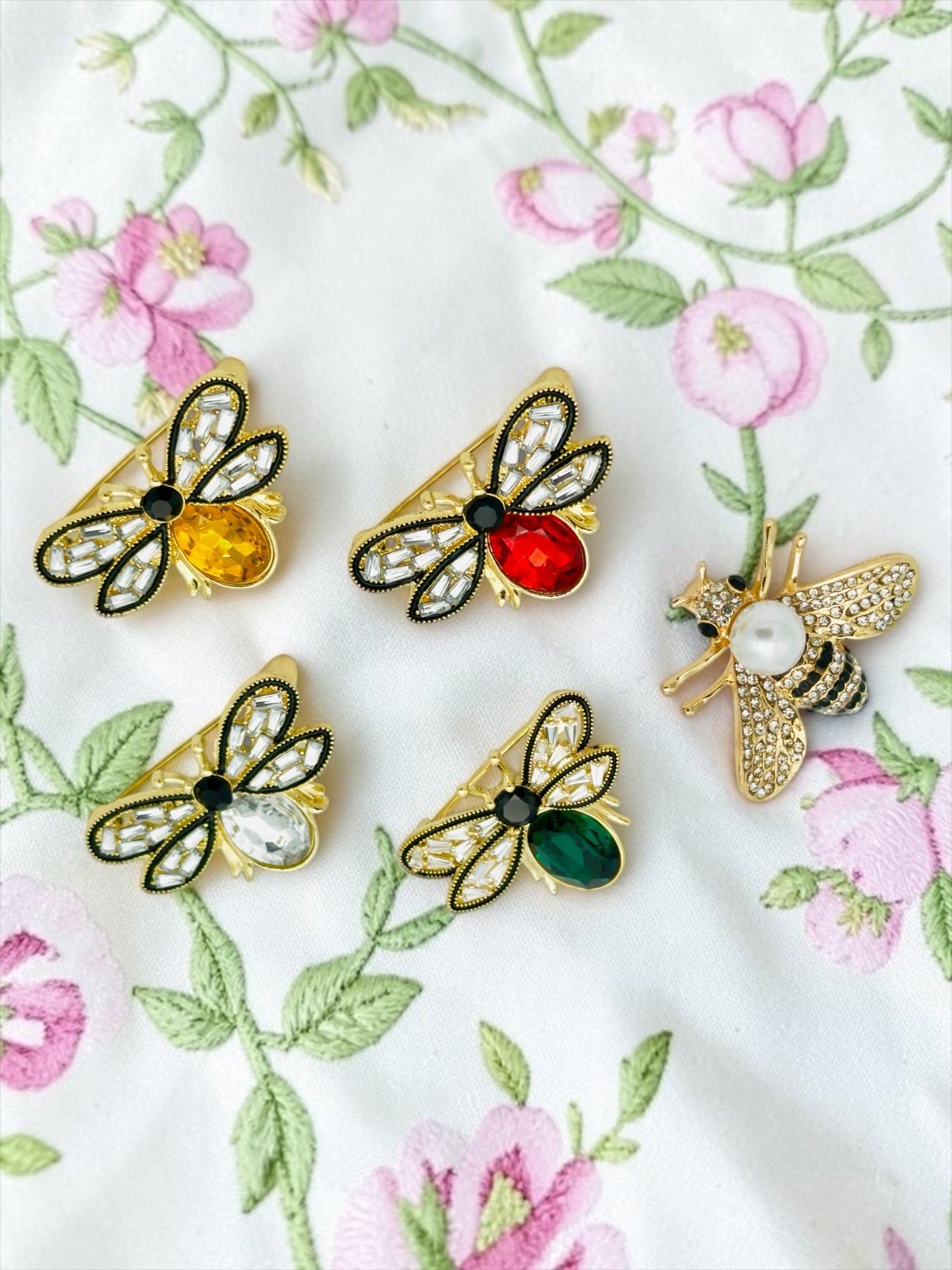 Honey Bee Brooches - Set Of 5