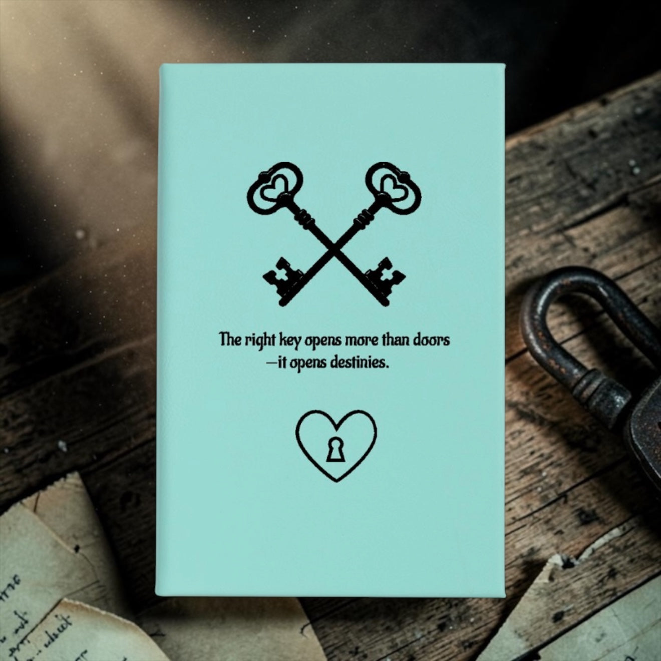Faux Leather Lined Journal: The Right Key