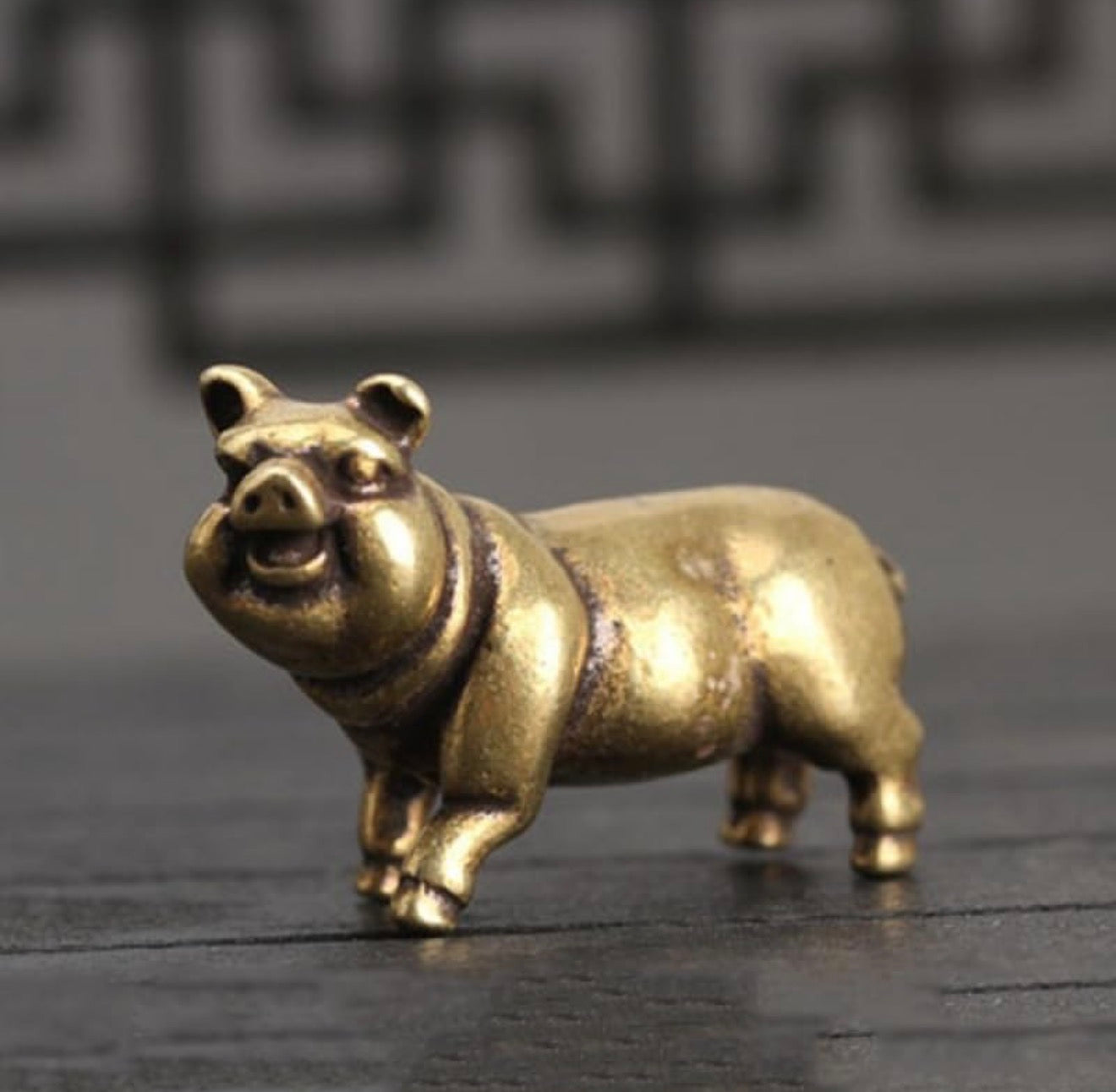 Brass Mini Piggy Pals Collectible Figurine - Set Of 2