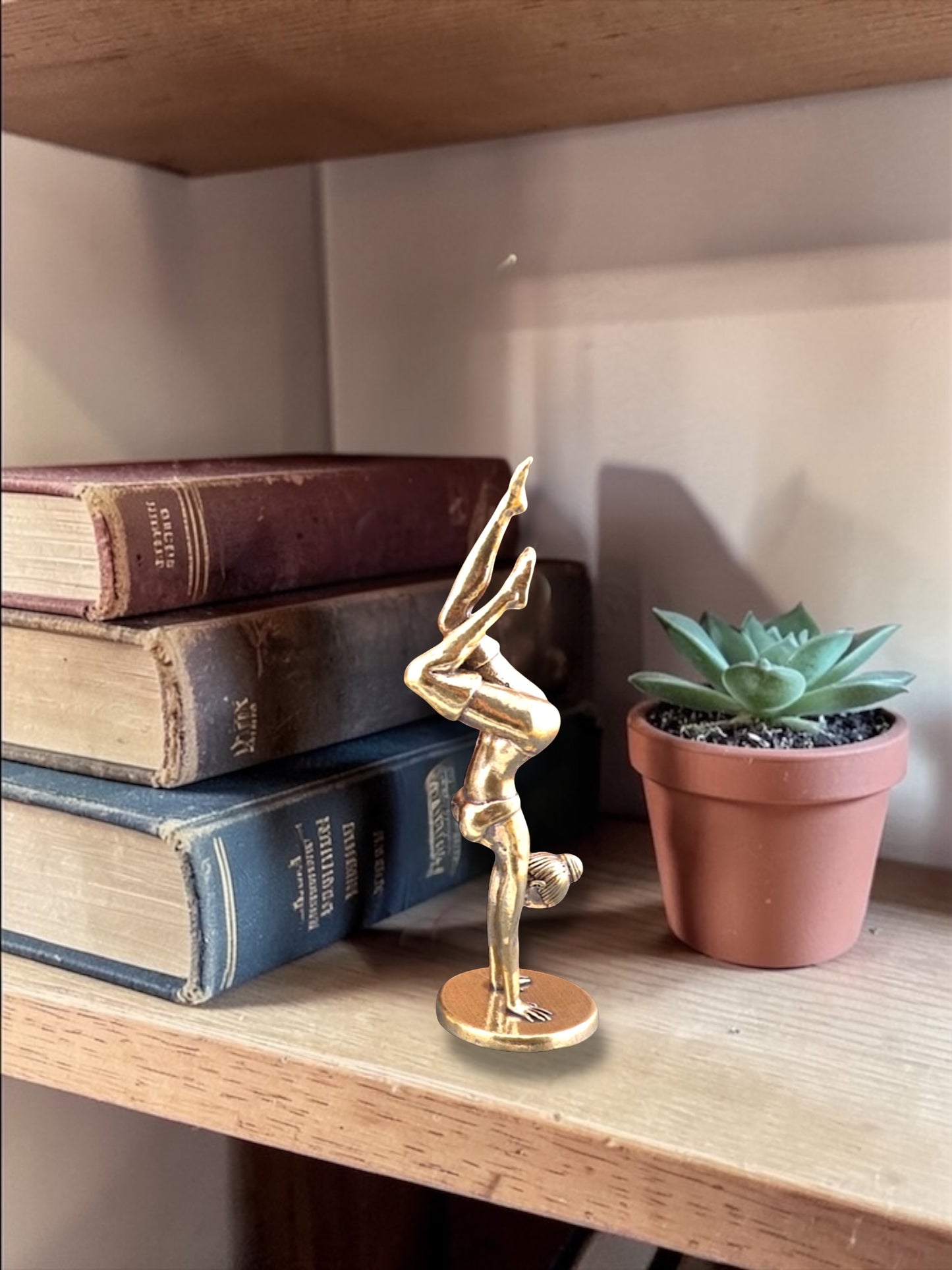 Brass Mini Yoga Woman Collectible Figurine