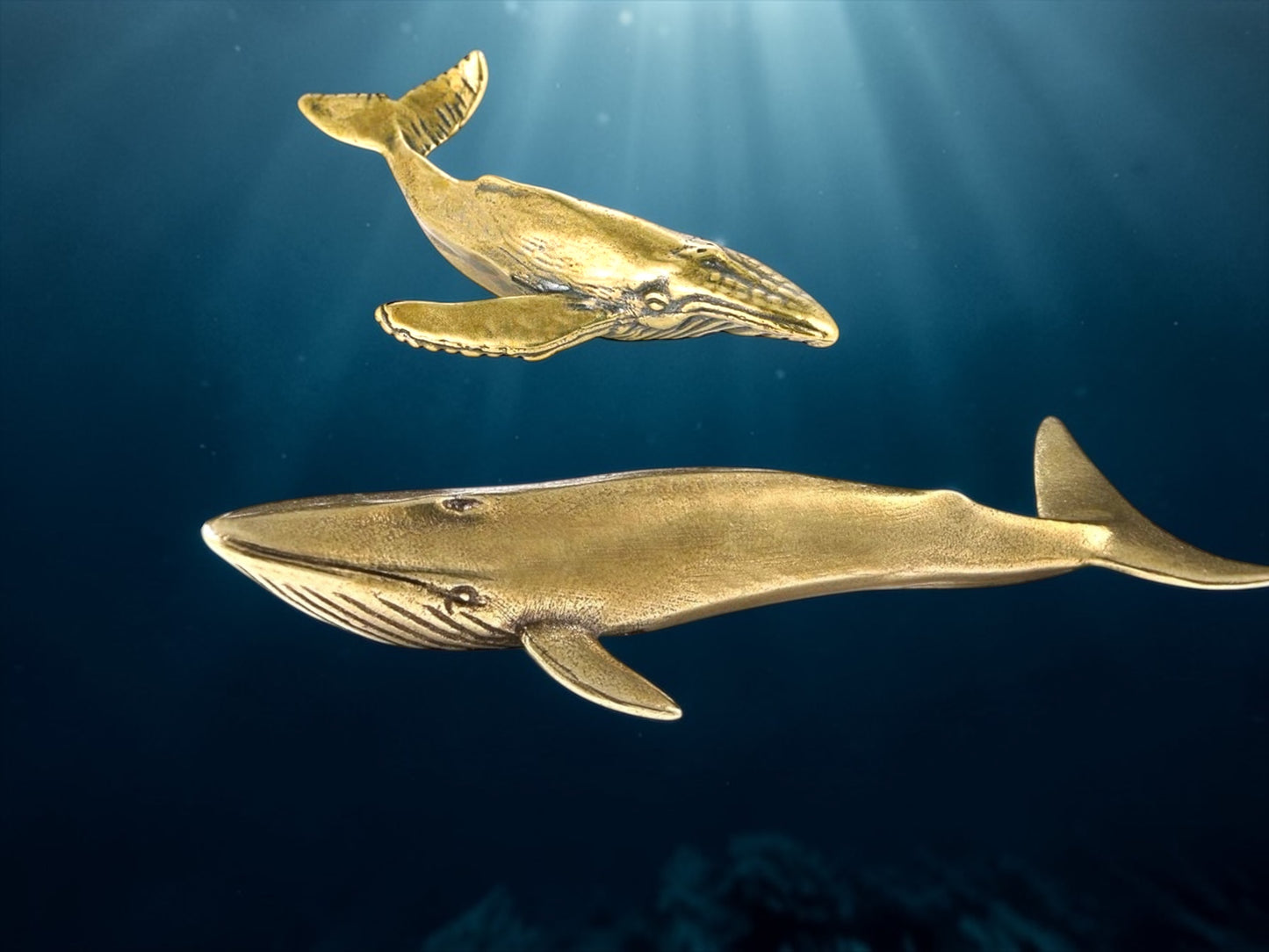Brass Mini Whale Collectible Figurines