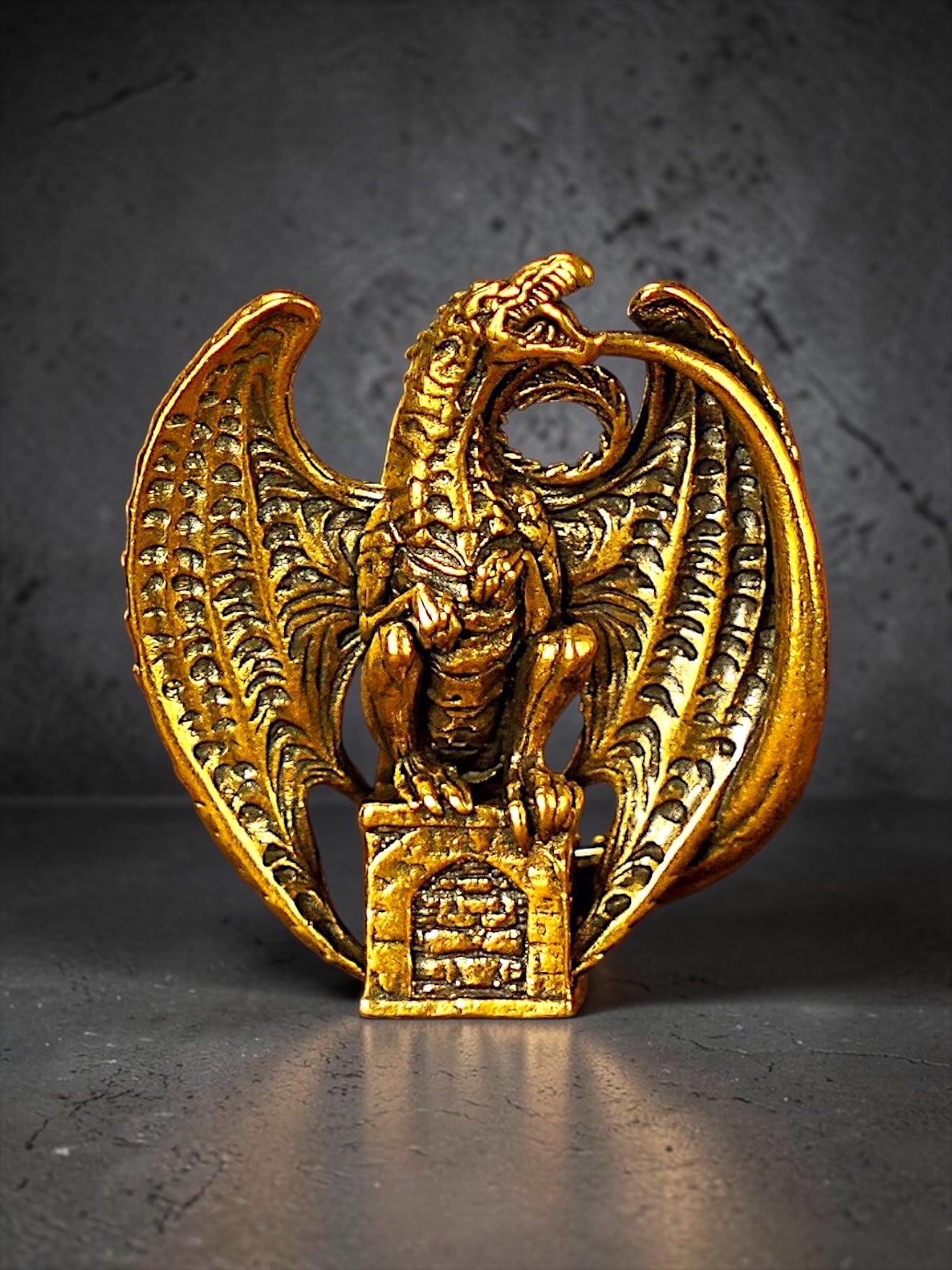 Brass Mini Giant Wing Dragon Collectible Figurine