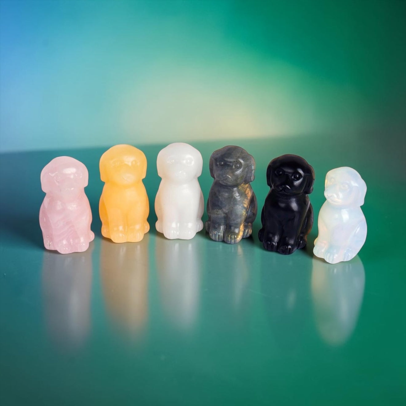 Crystal Dog Figurines