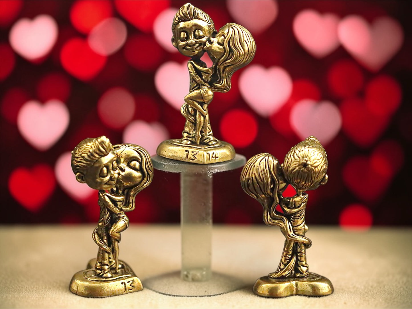 Brass Mini Hugging Couple Collectible Figurine