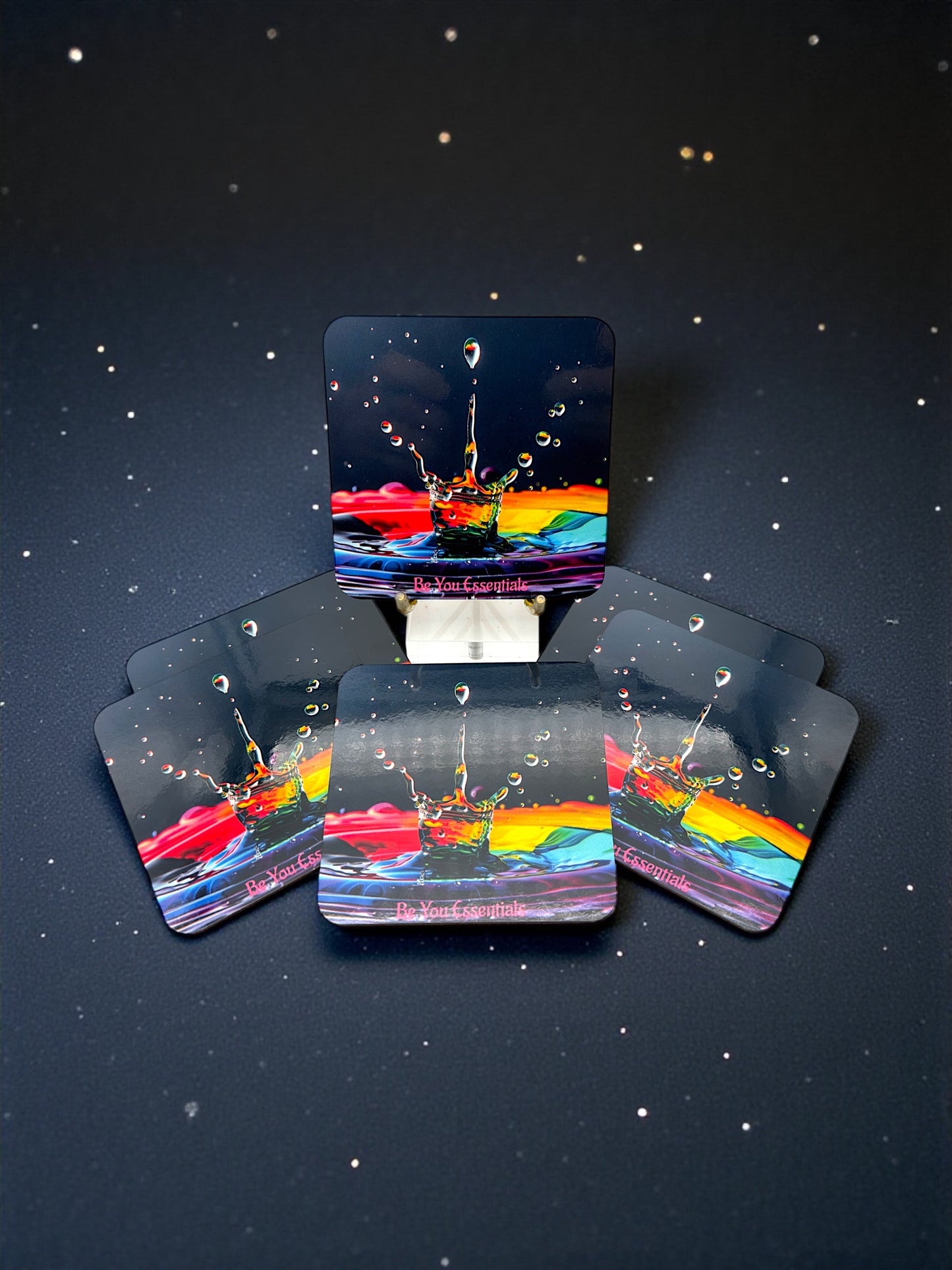 Rainbow Waterdrops Coaster Set