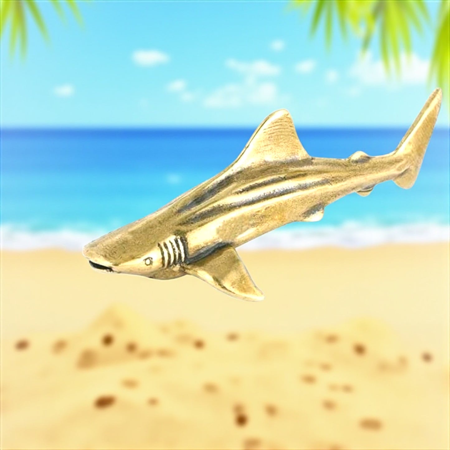 Brass Mini Shark Collectible Figurine