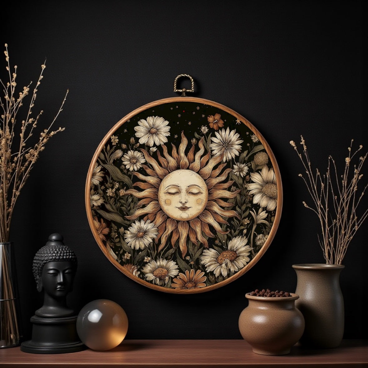 Canvas Artwork: Round Framed