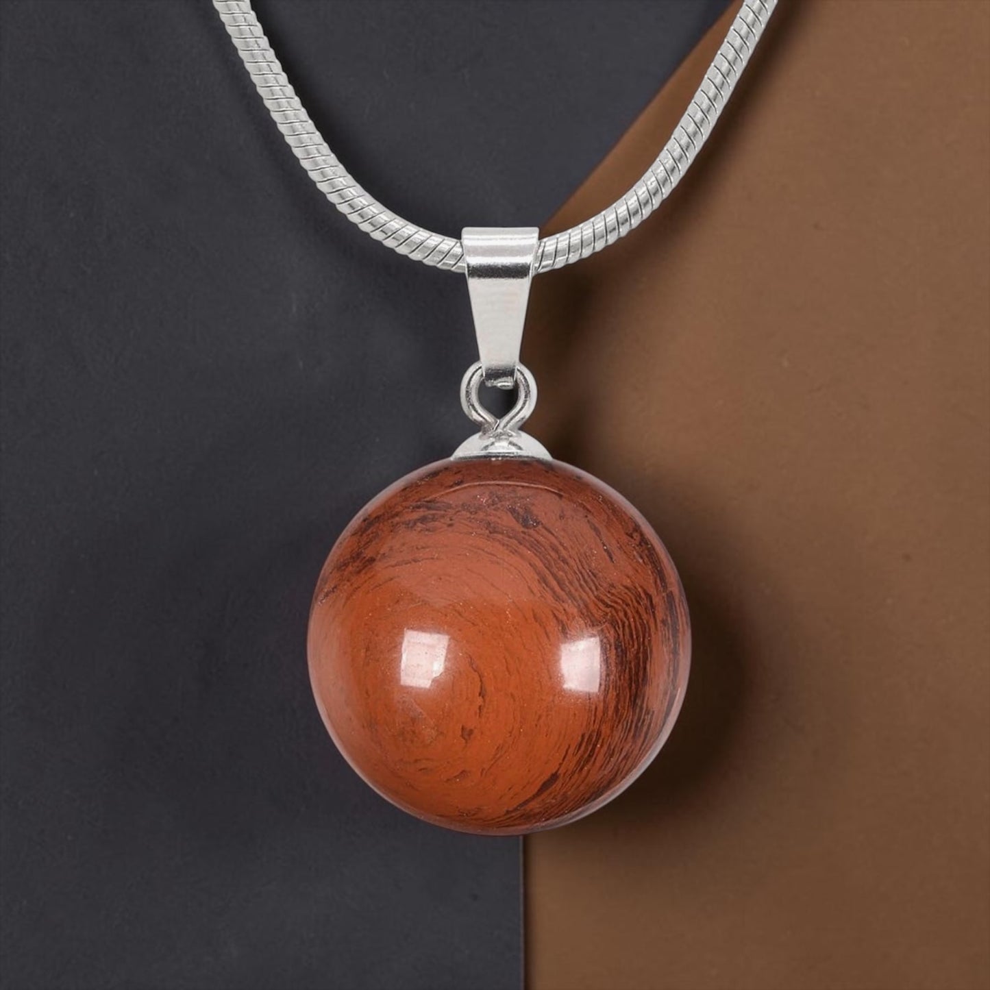 Stainless Steel Crystal Sphere Necklace