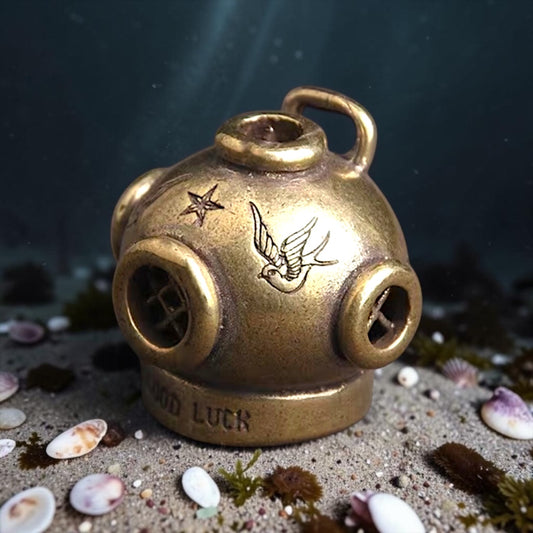 Brass Mini Good Luck Diver Collectible Figurine