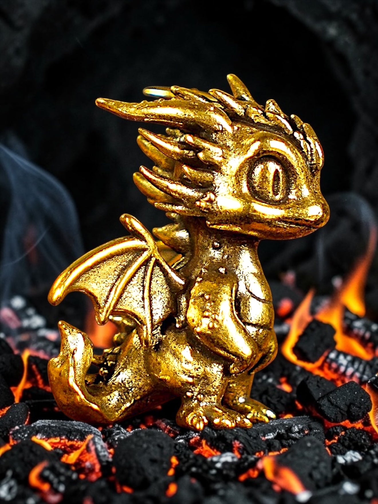 Brass Mini Fire Dragon Collectible Figurine