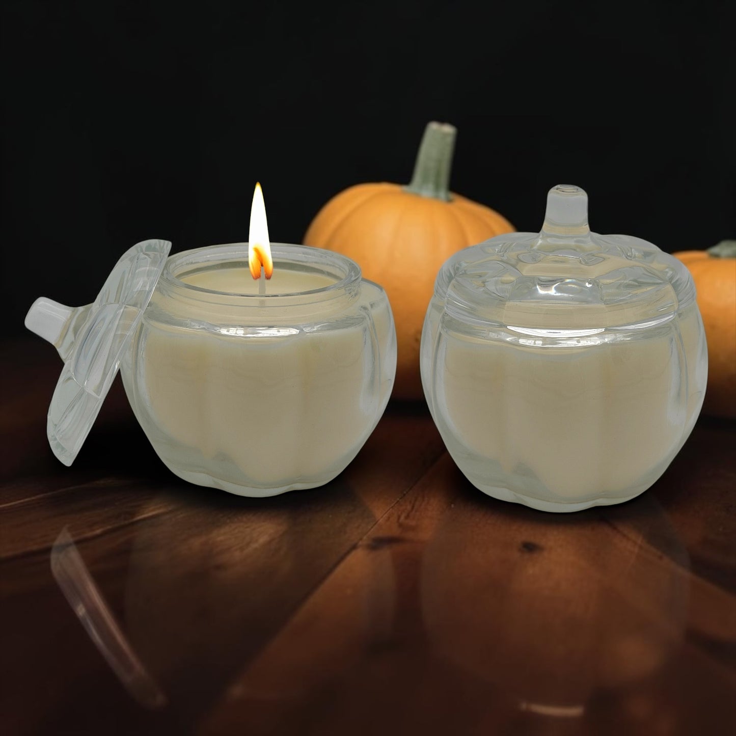Pumpkin Spice Glass Pumpkin Candle 2-Pack