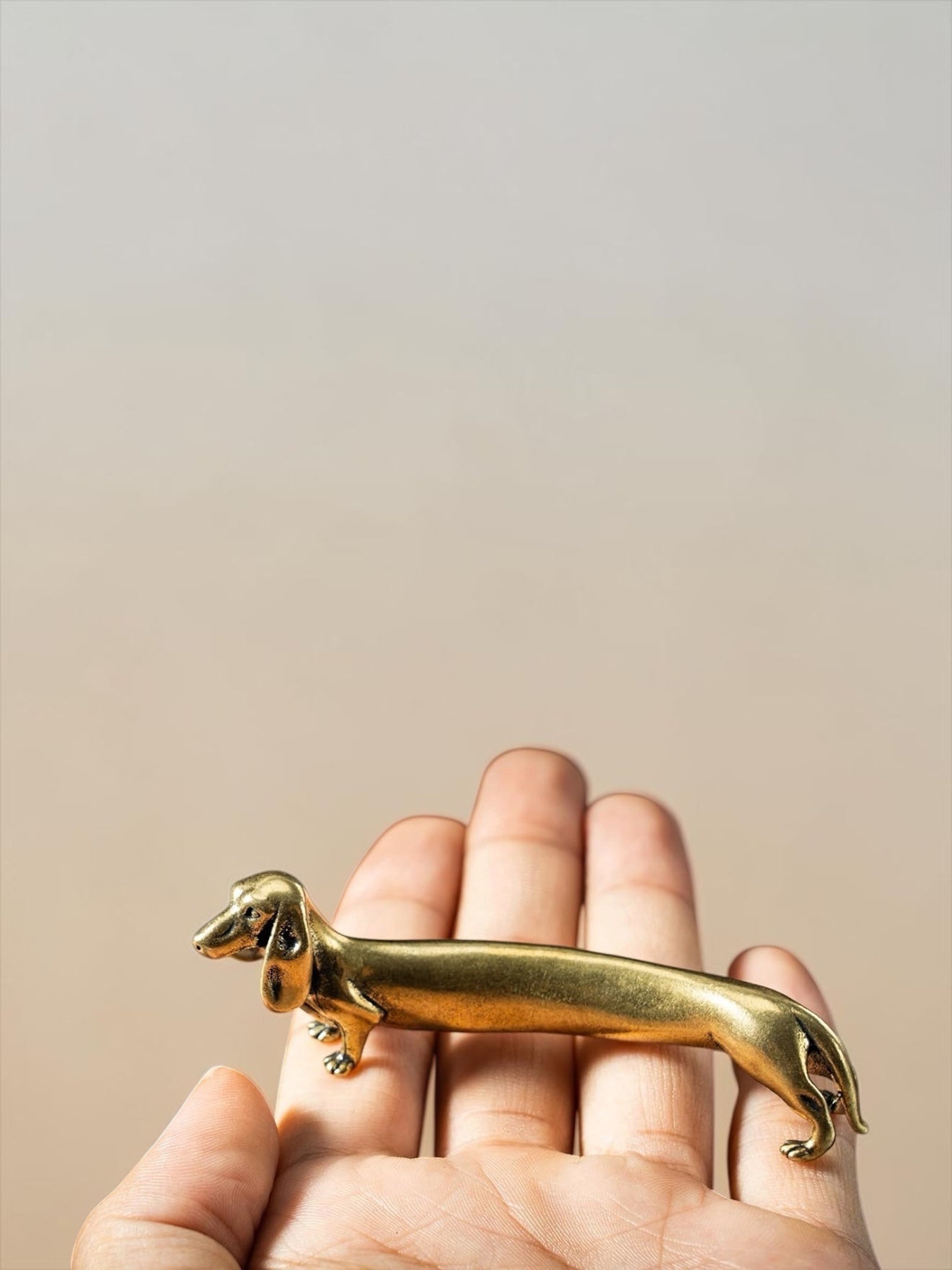Brass Mini Dachshund Collectible Figurine