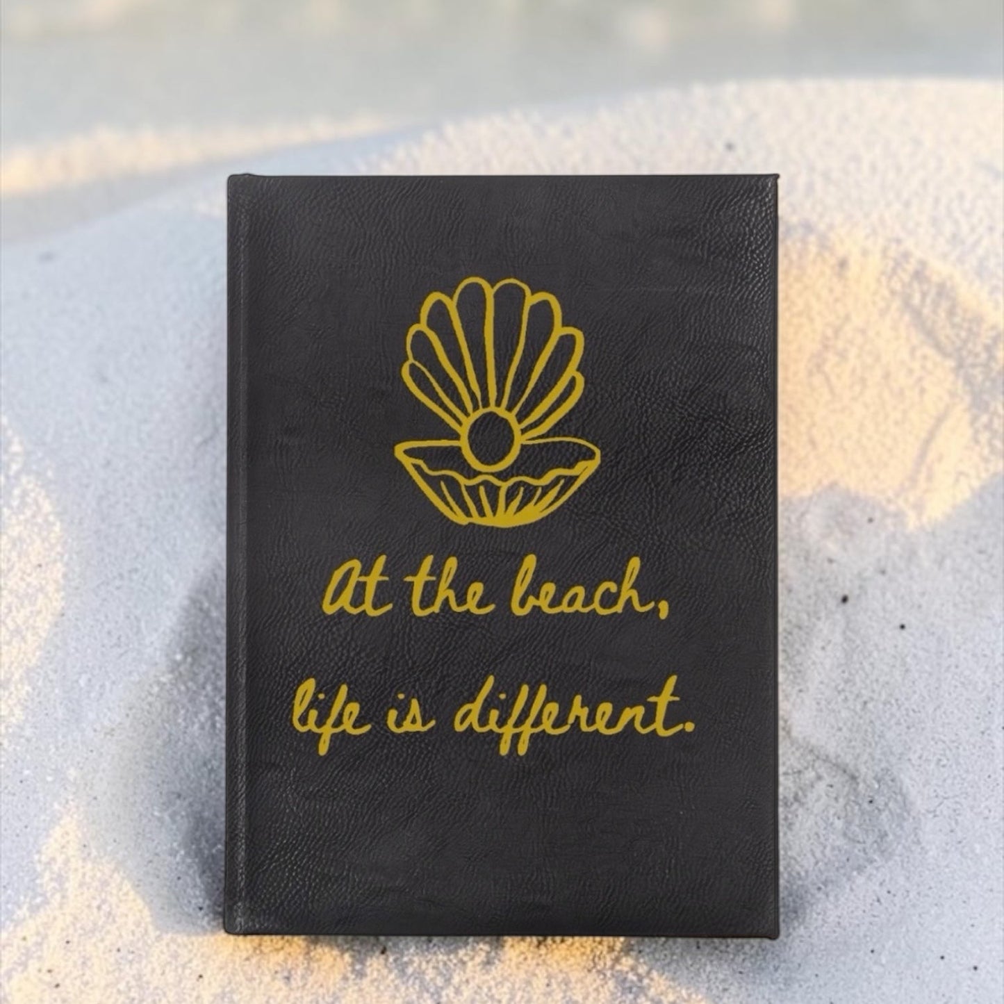 Faux Leather Lined Journal: At The Beach