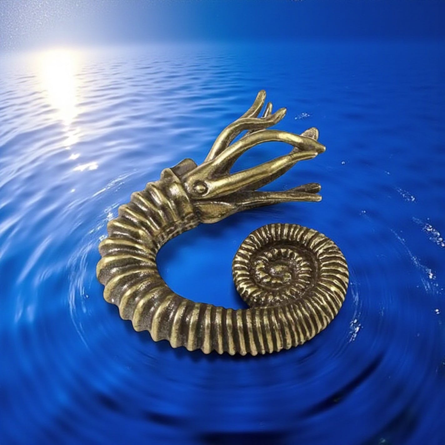 Vintage Brass Ocean Figures