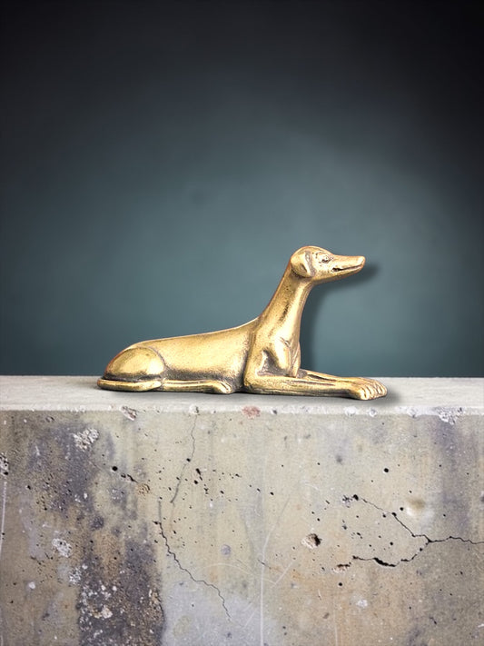 Brass Mini Grey Hound Dog Collectible Figurine