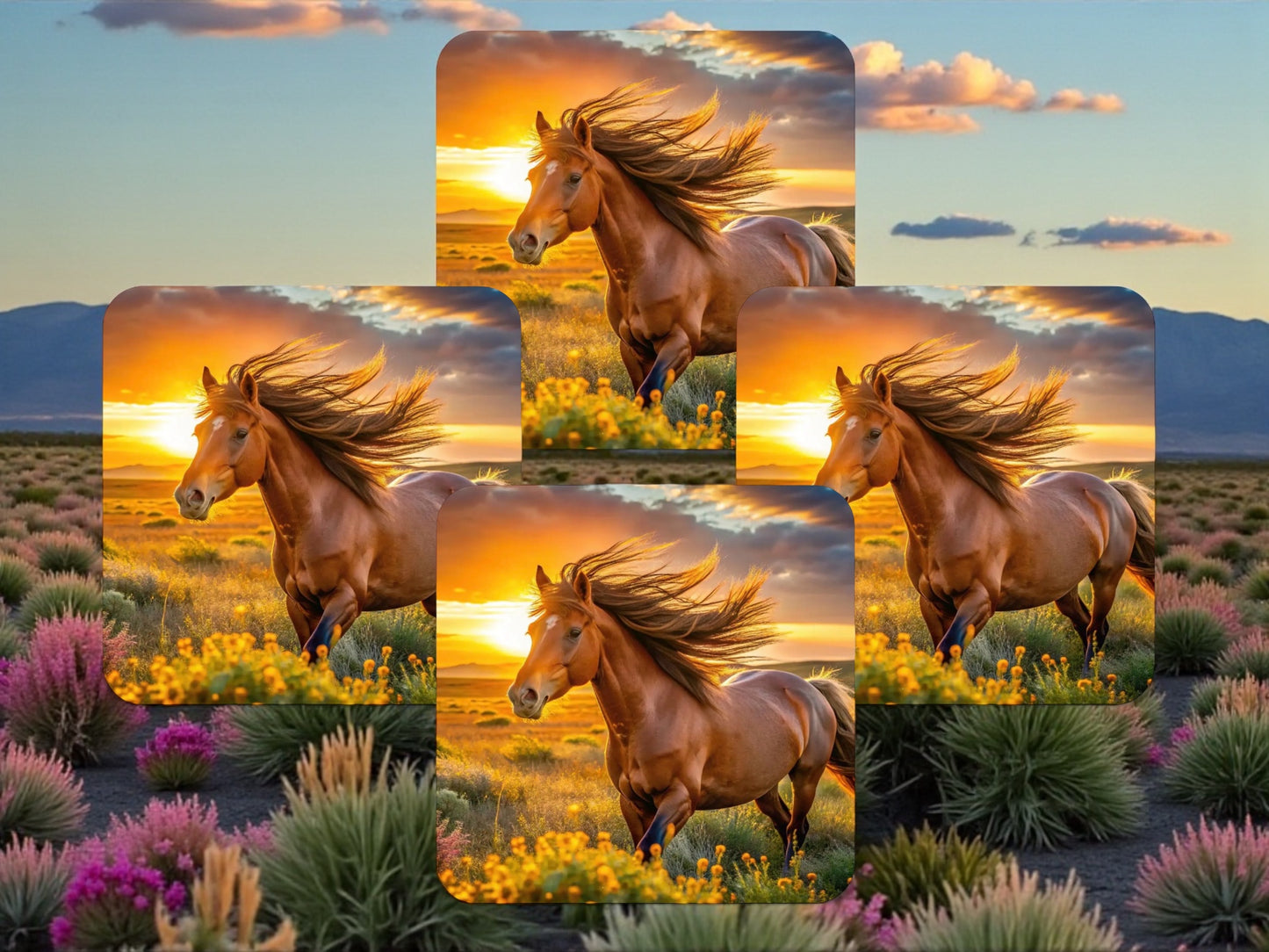 Year Of The Horse Coaster Set