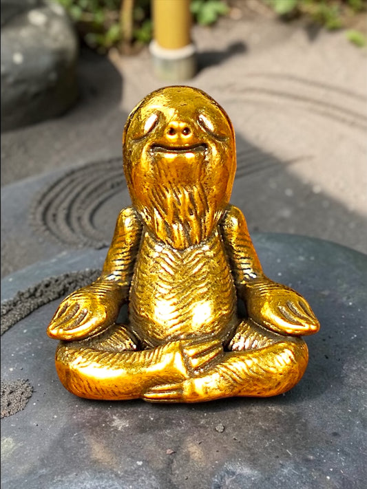 Brass Mini Meditation Sloth Collectible Figurine