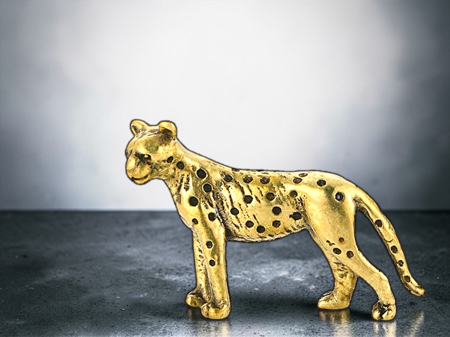 Brass Mini Cheetah Collectible Figurine